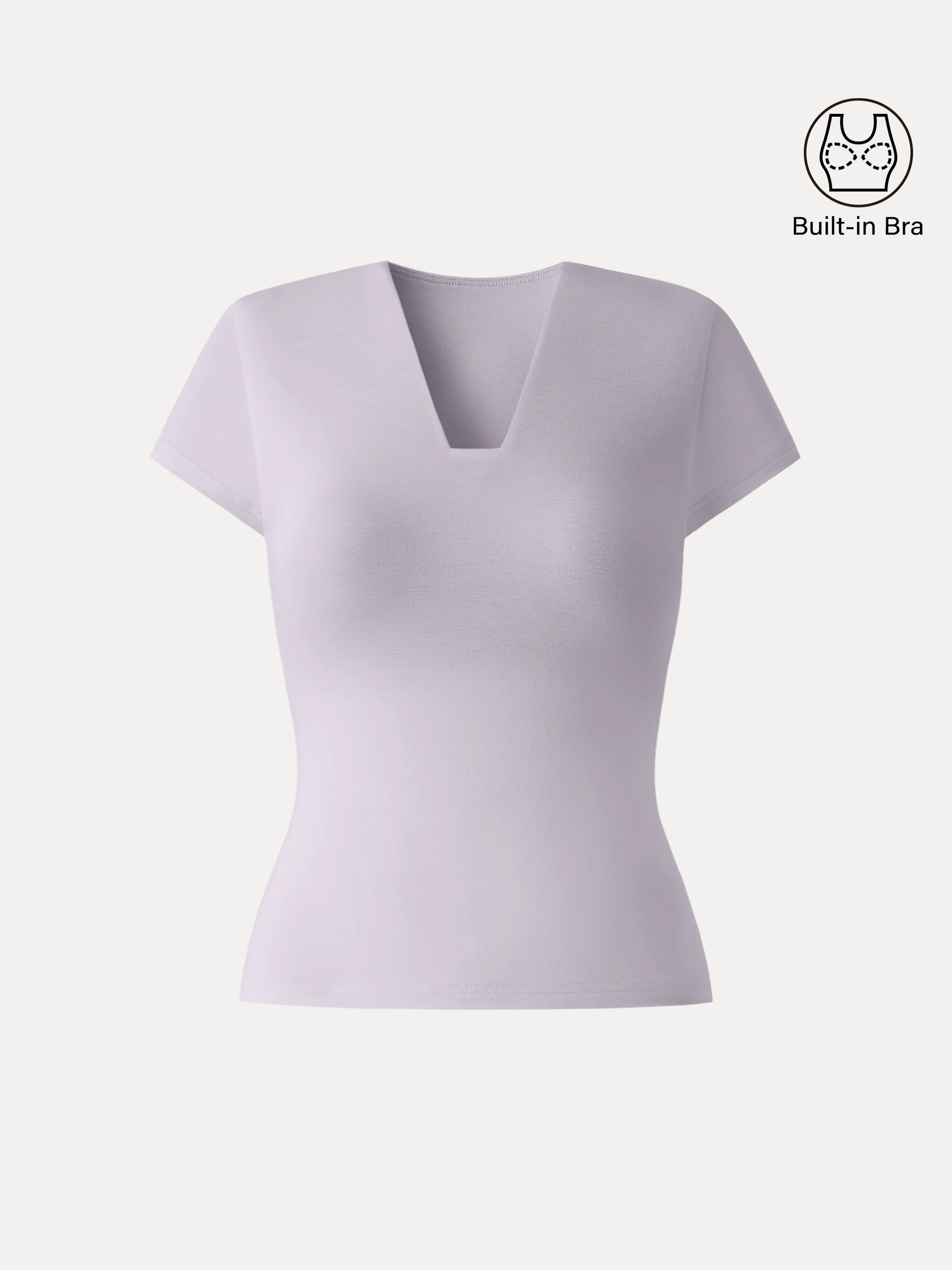 Cool Smooth V-Neck Cap Sleeve Bra Top - Image 3