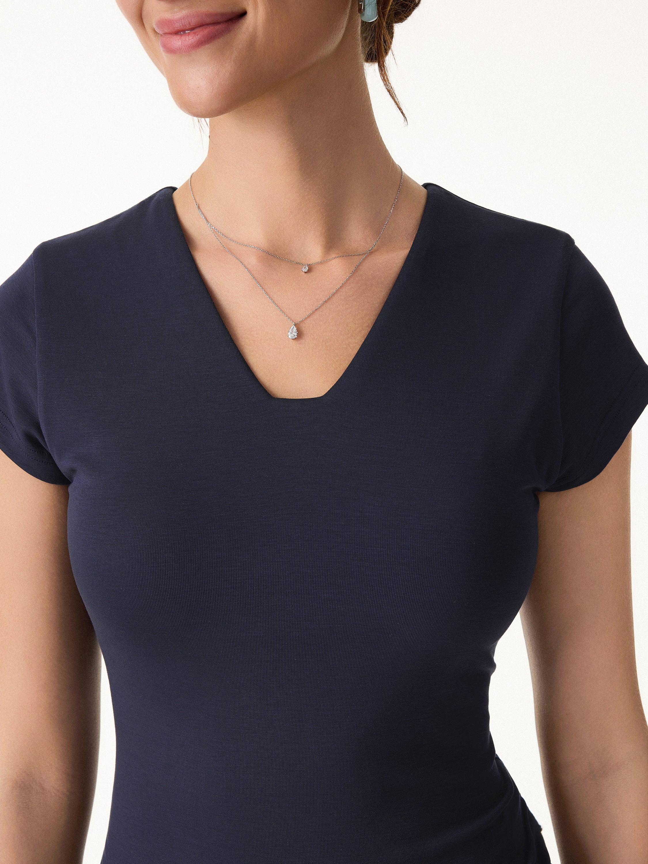 Cool Smooth V-Neck Cap Sleeve Bra Top - Image 4