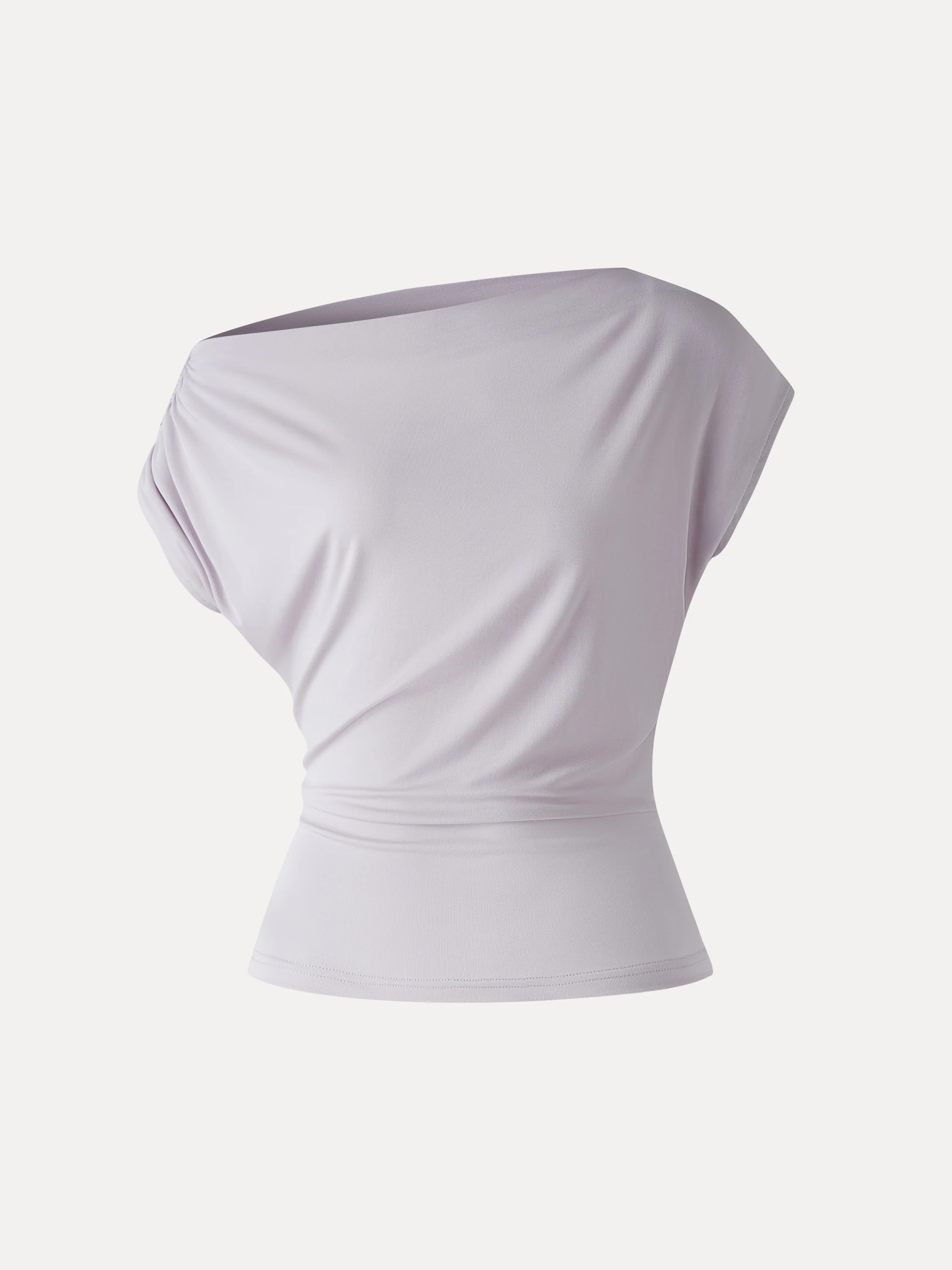 Cool-Touch Asymmetrical Ruched Shoulder Top - Image 11