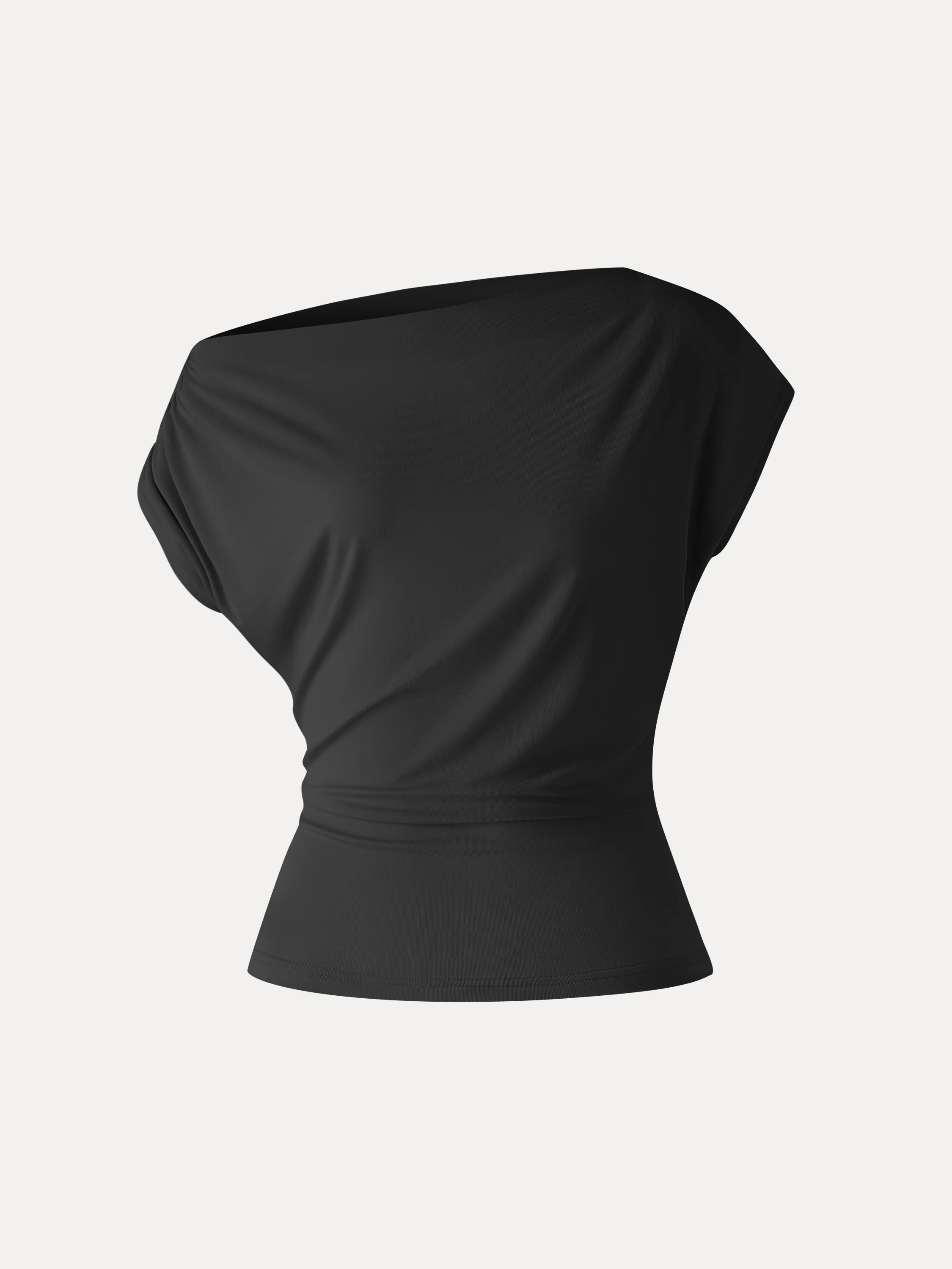 Cool-Touch Asymmetrical Ruched Shoulder Top - Image 12