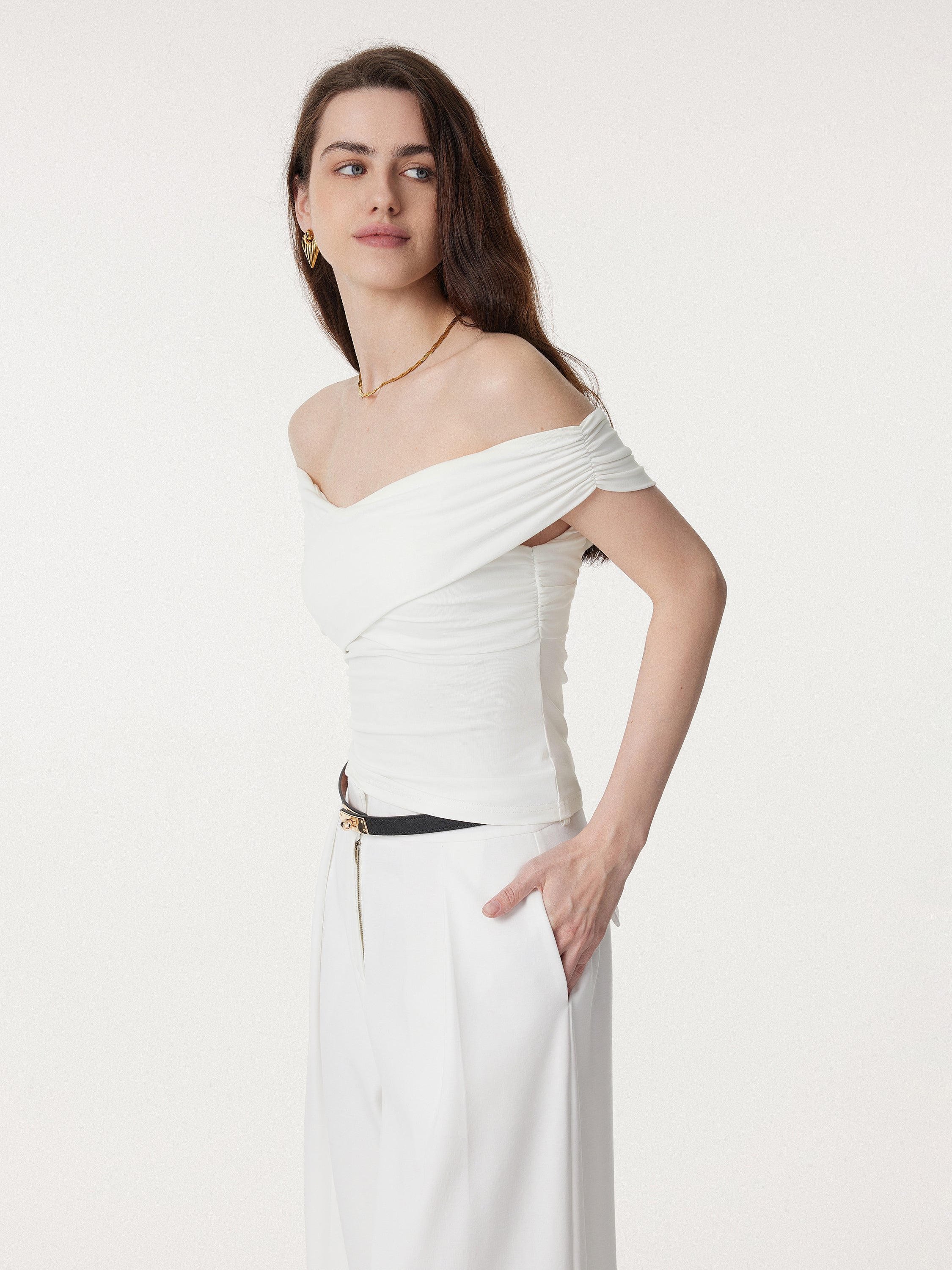 Criss Cross Off Shoulder New Airy Bra Top - Image 12