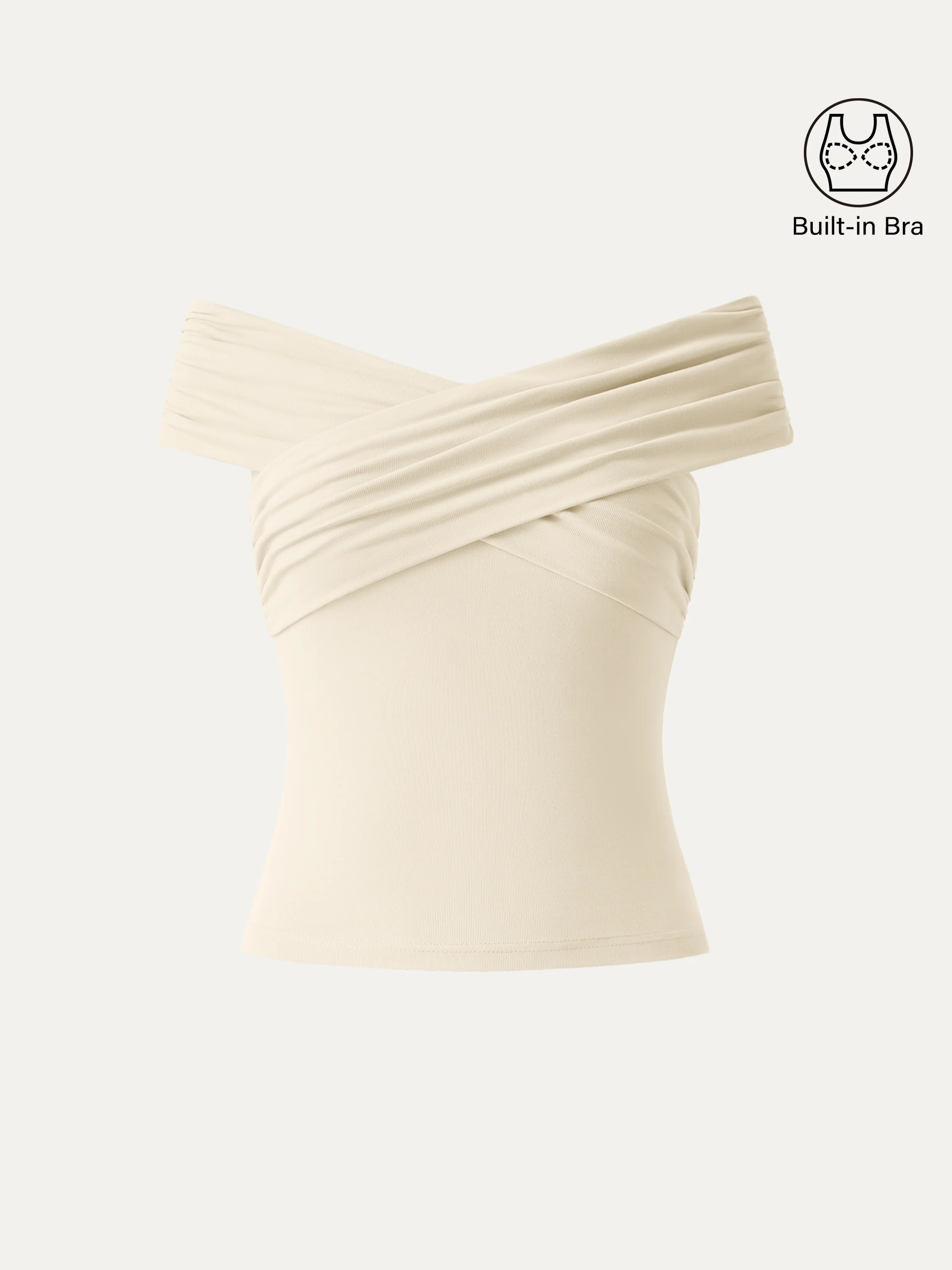 Criss Cross Off Shoulder New Airy Bra Top - Image 26