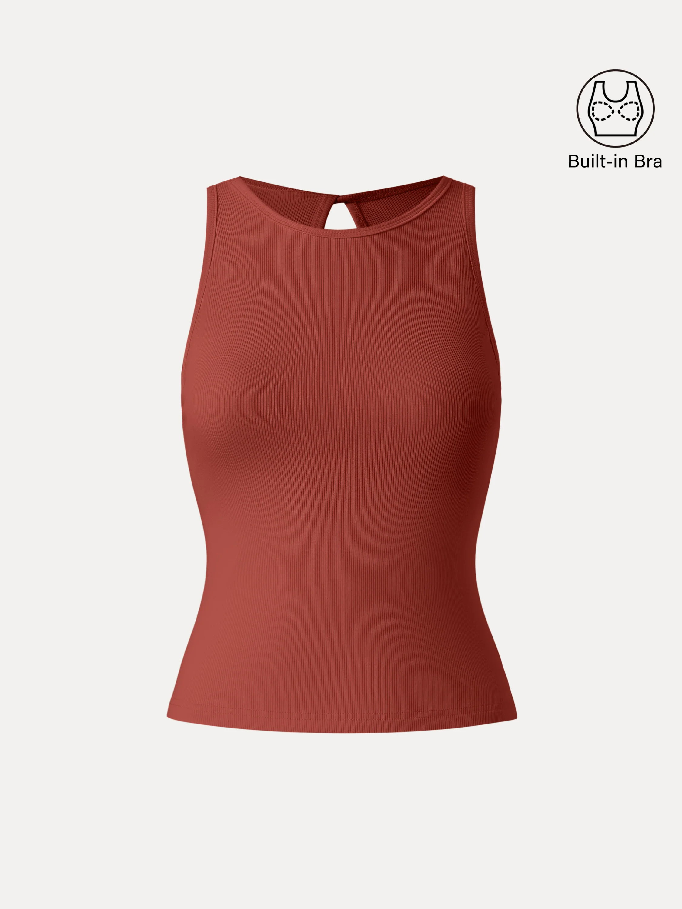 Crewneck Cut-out Bandless Bra Tank - Image 2