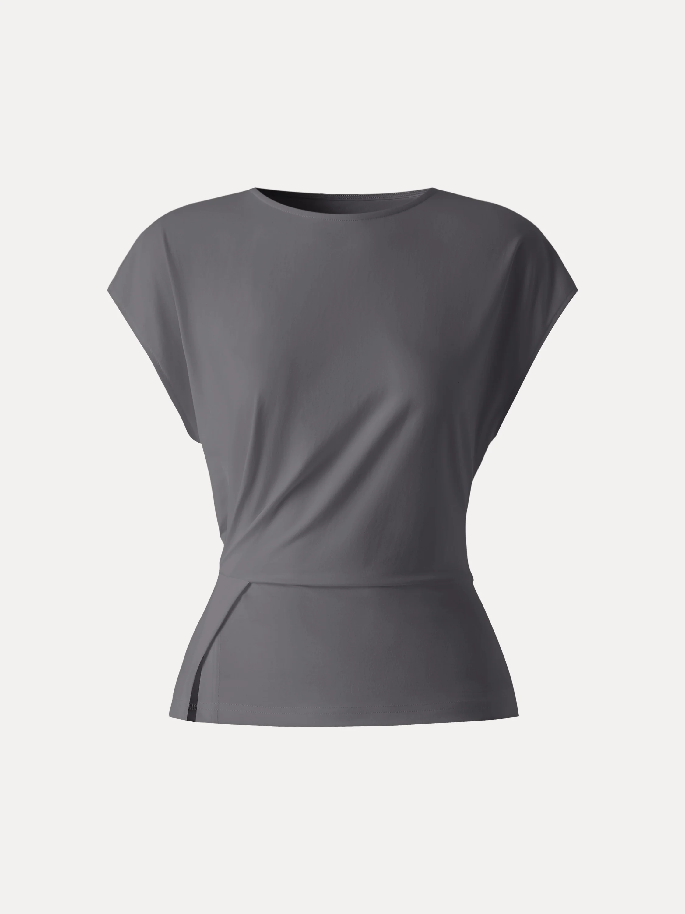 Cooling Ponte Relaxed Round Neck Tucked Top - Image 11