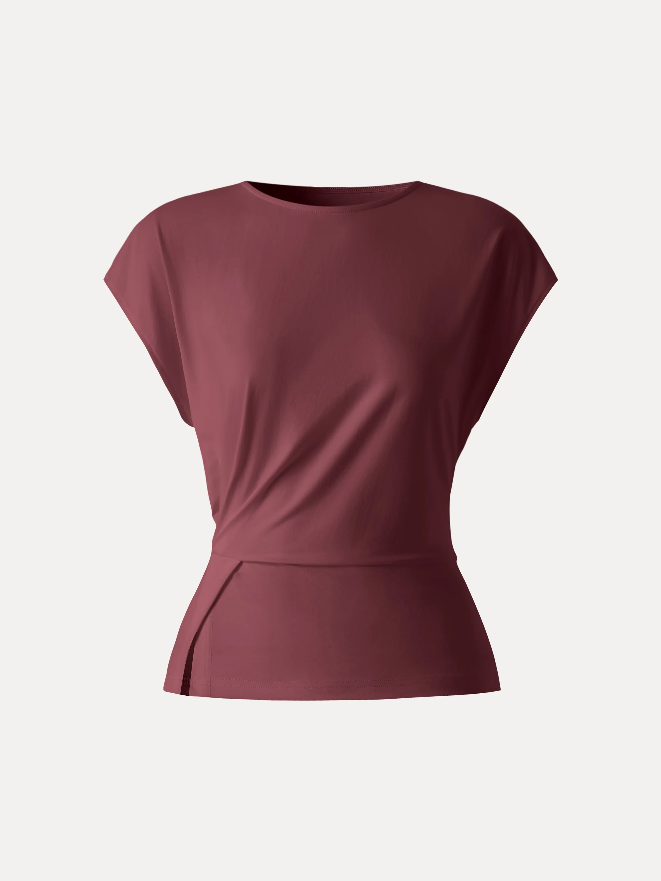 Cooling Ponte Relaxed Round Neck Tucked Top - Image 13