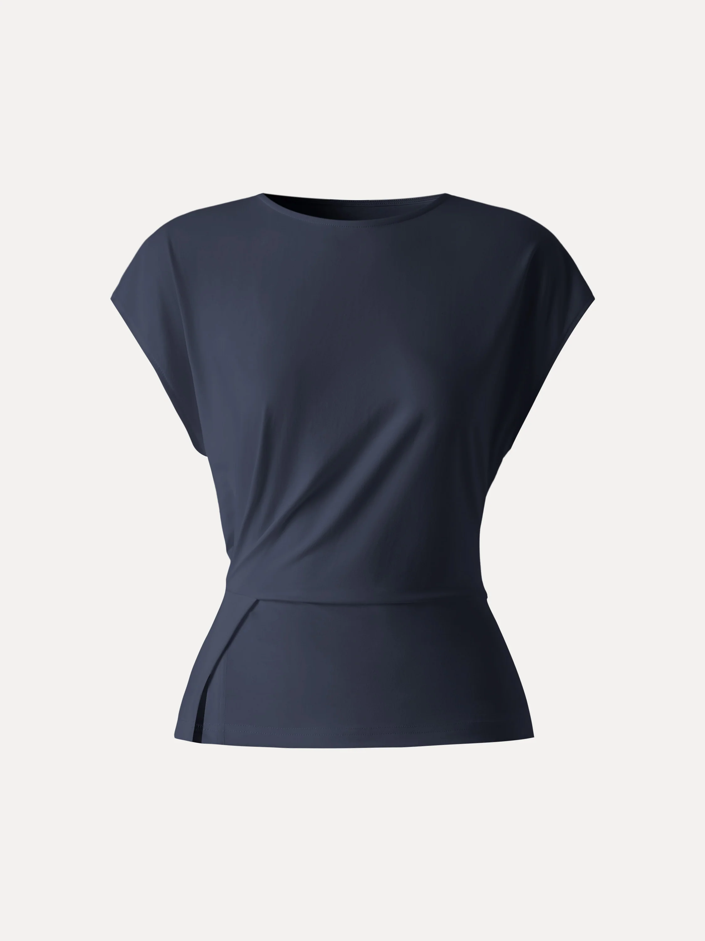 Cooling Ponte Relaxed Round Neck Tucked Top - Image 16