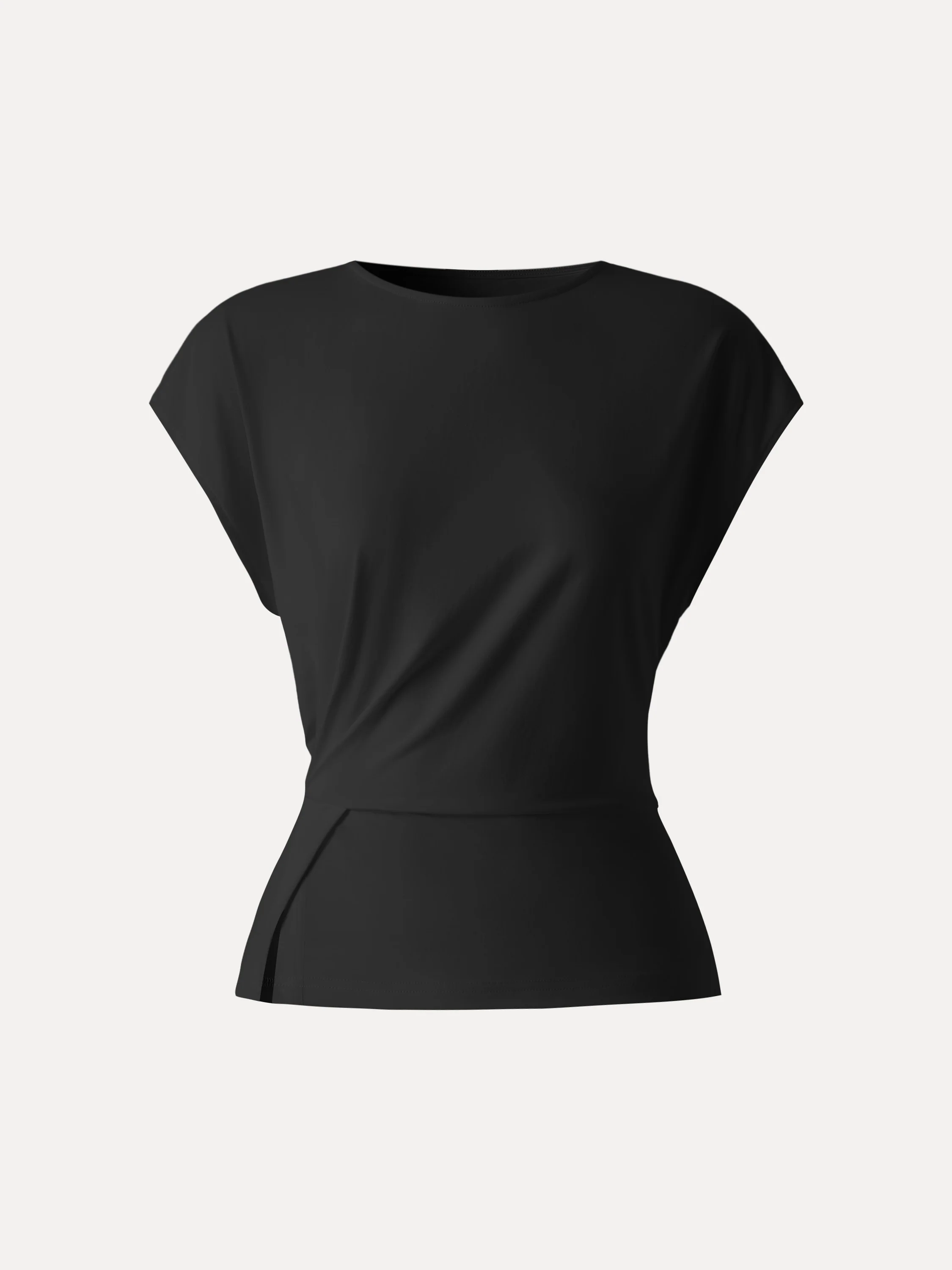 Cooling Ponte Relaxed Round Neck Tucked Top - Image 17