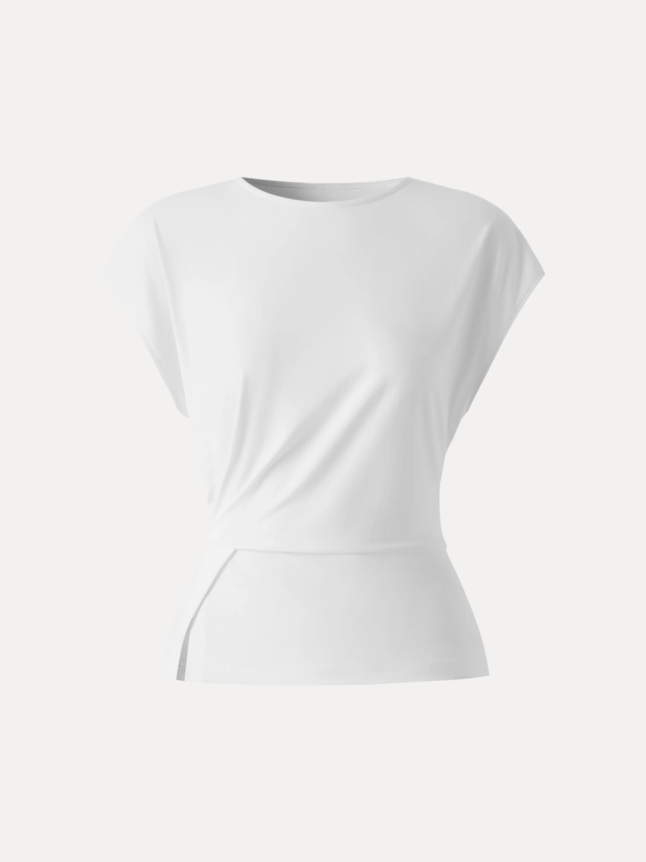 Cooling Ponte Relaxed Round Neck Tucked Top - Image 9