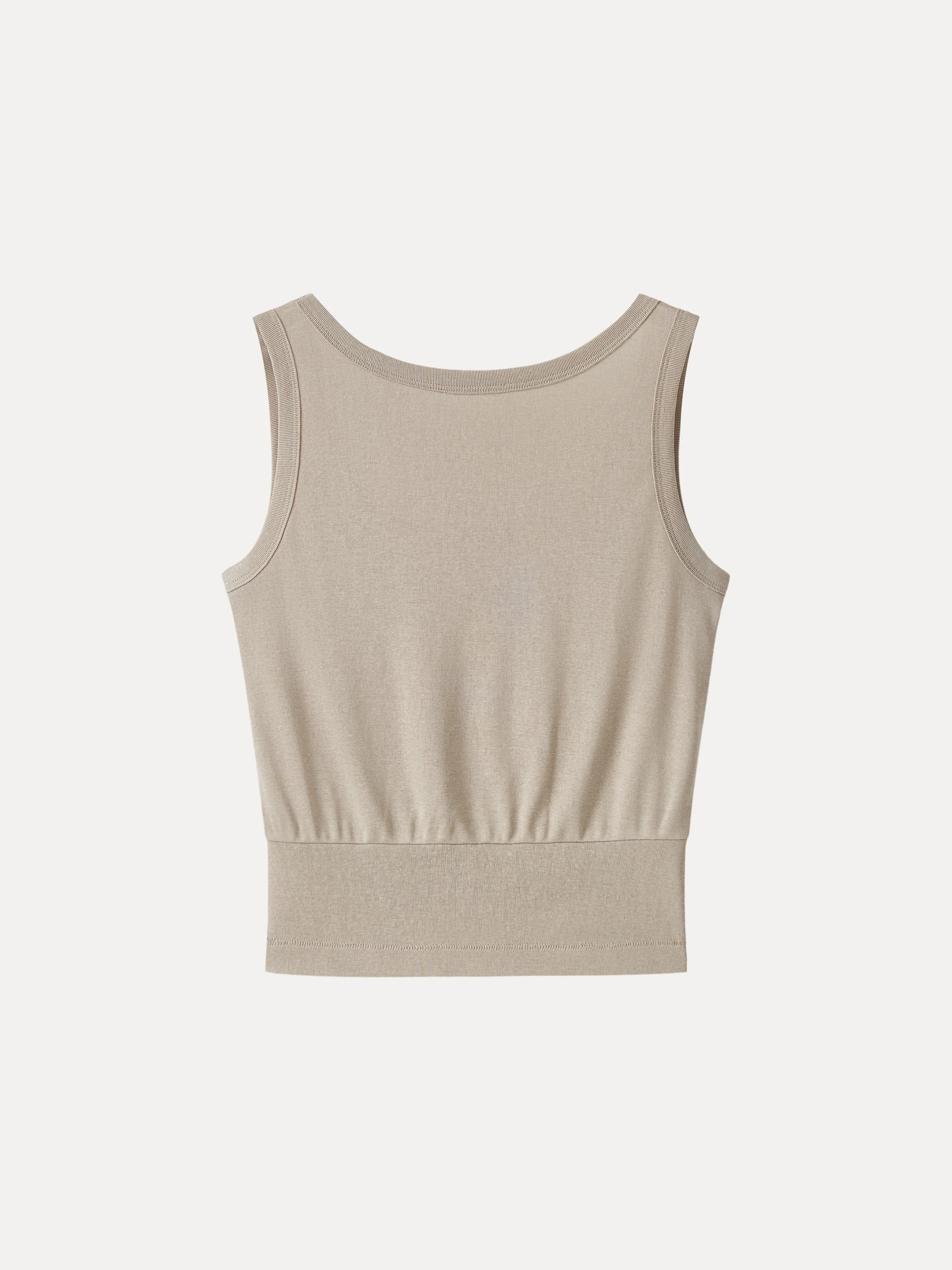 Cotton-Linen Blend Reversible Boatneck Low Back Top - Image 10