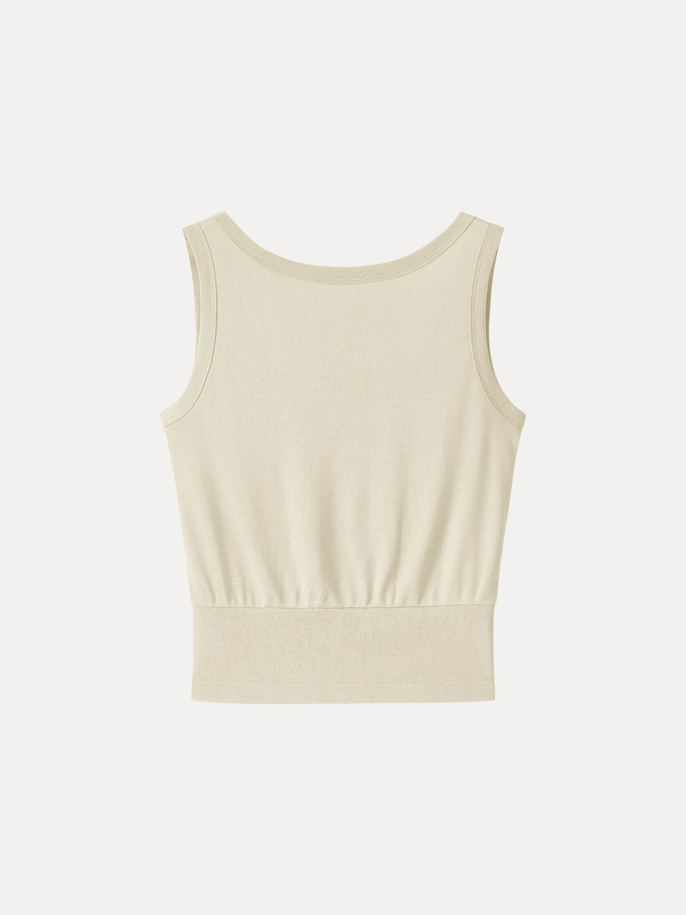 Cotton-Linen Blend Reversible Boatneck Low Back Top - Image 12