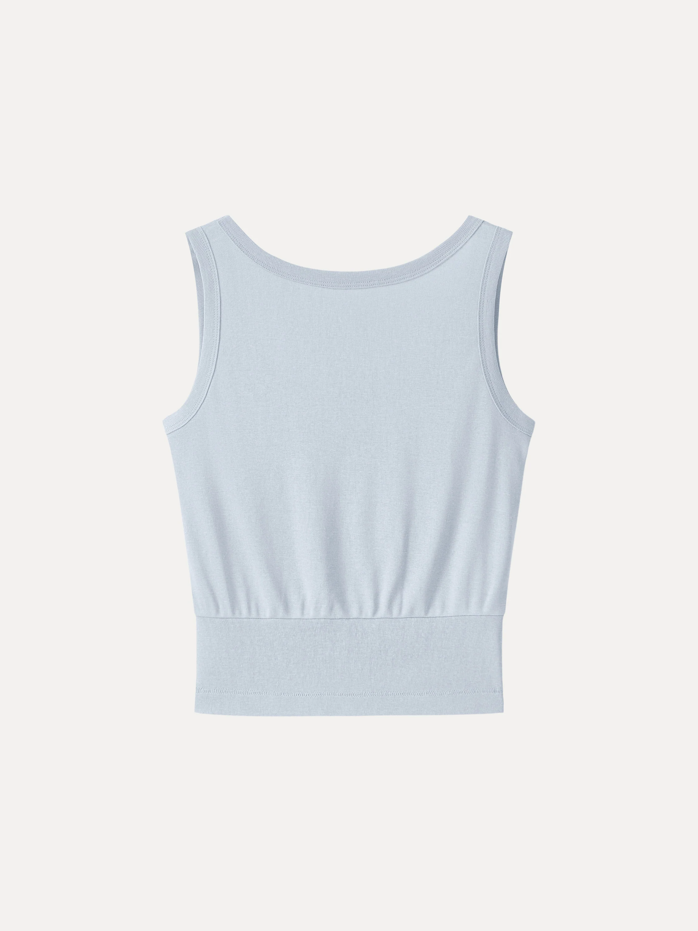 Cotton-Linen Blend Reversible Boatneck Low Back Top - Image 13