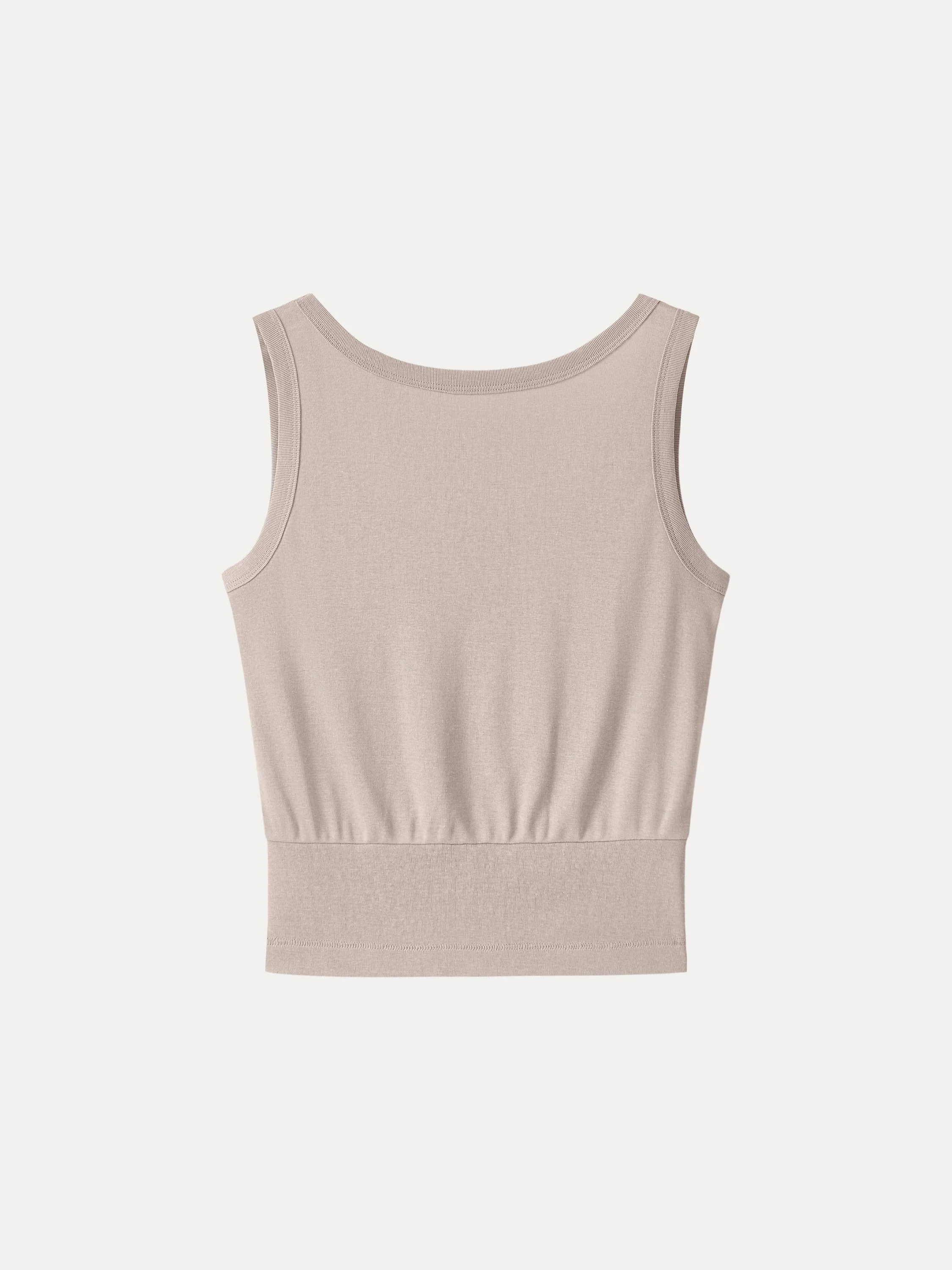 Cotton-Linen Blend Reversible Boatneck Low Back Top - Image 14
