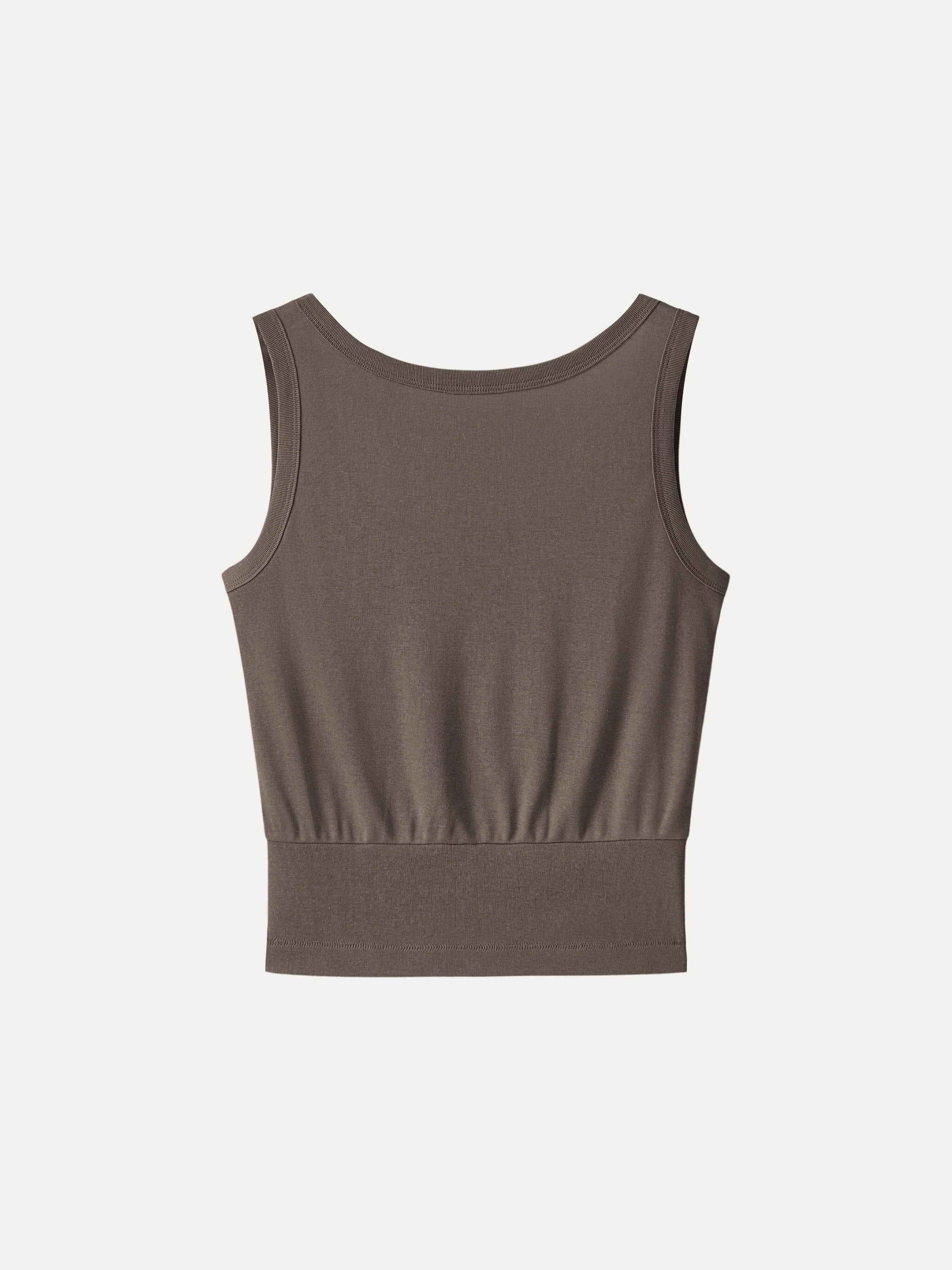 Cotton-Linen Blend Reversible Boatneck Low Back Top - Image 16