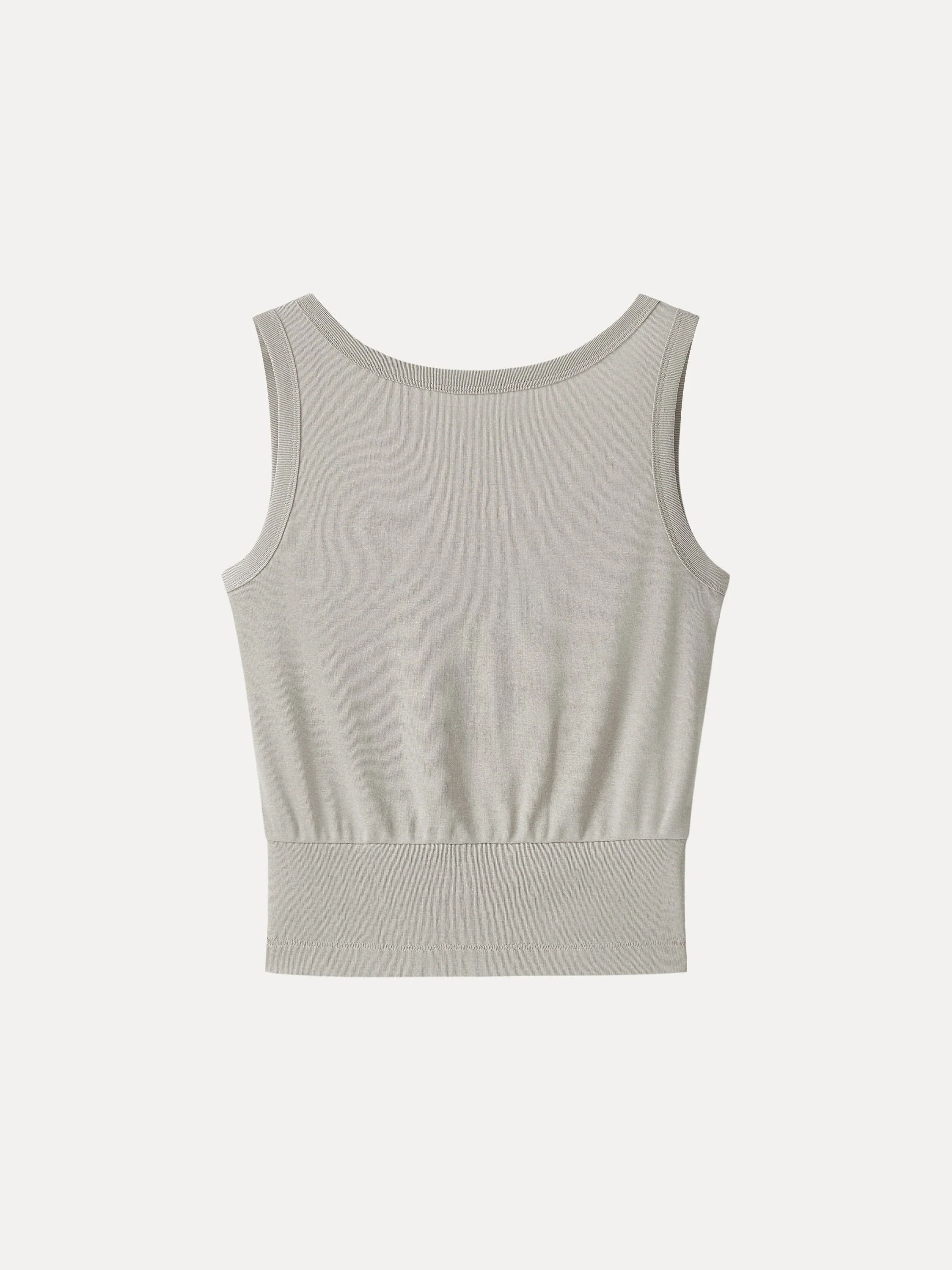 Cotton-Linen Blend Reversible Boatneck Low Back Top - Image 18