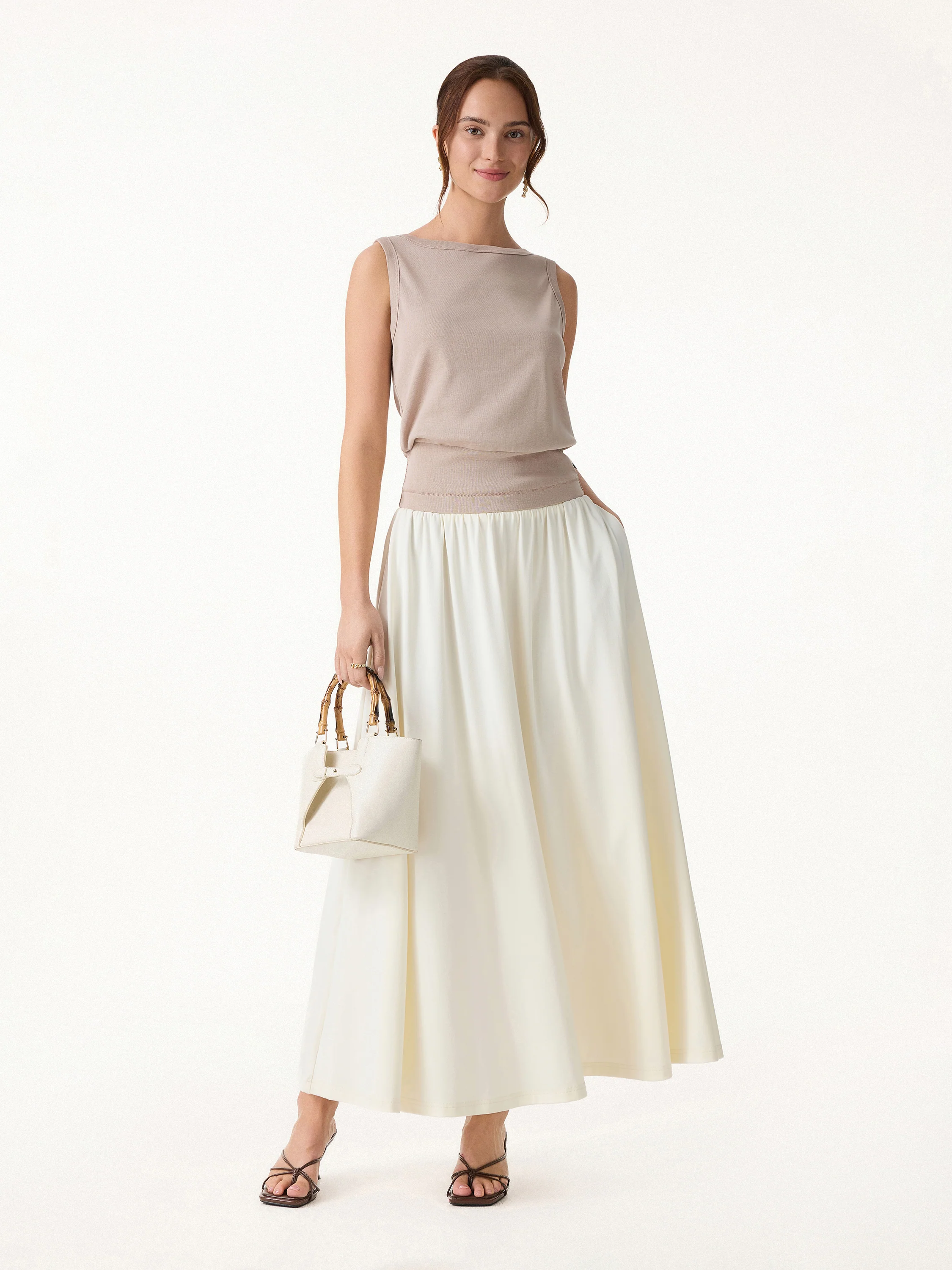 Cotton-Linen Blend Reversible Boatneck Low Back Top - Image 4