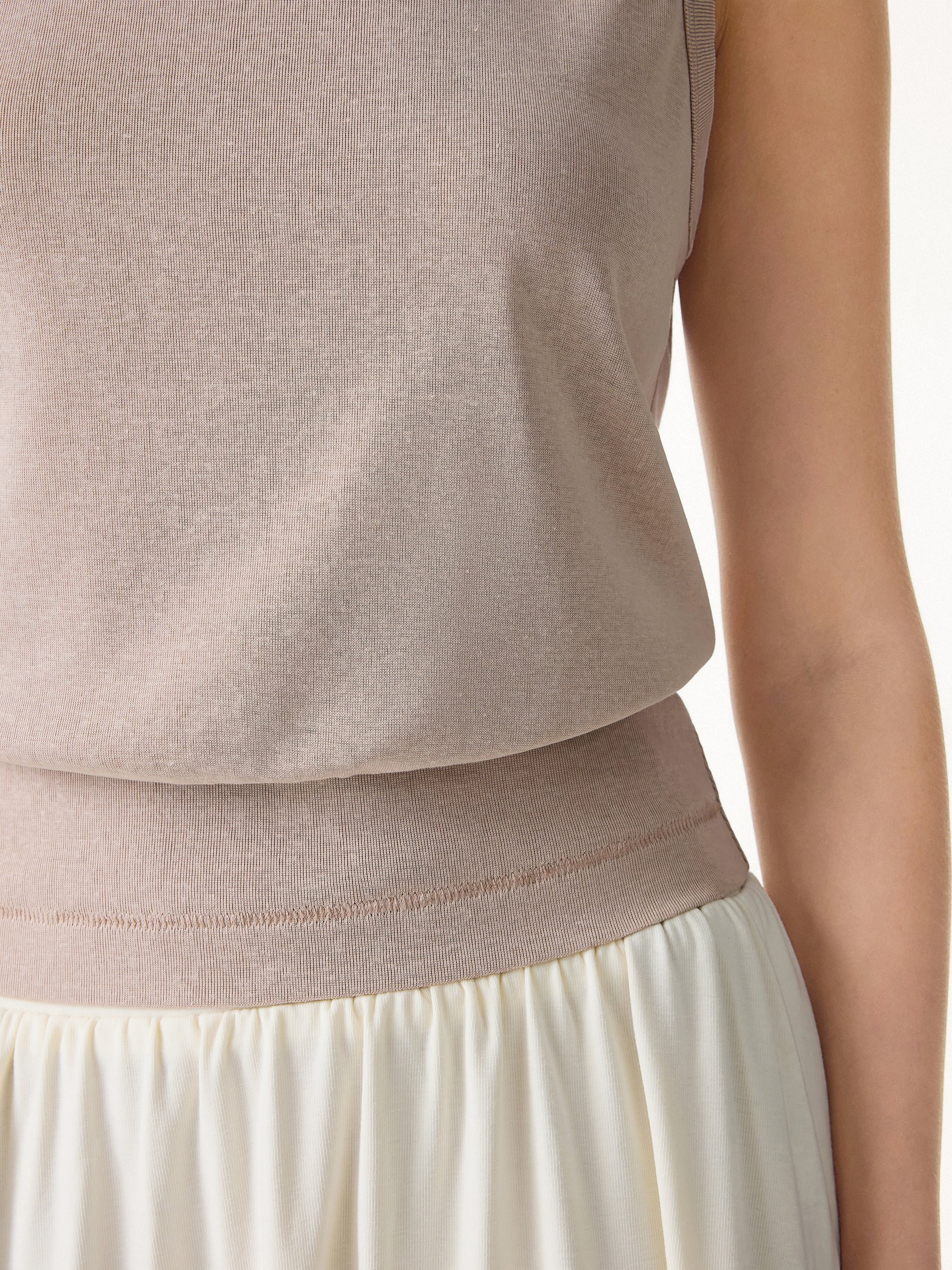 Cotton-Linen Blend Reversible Boatneck Low Back Top - Image 5