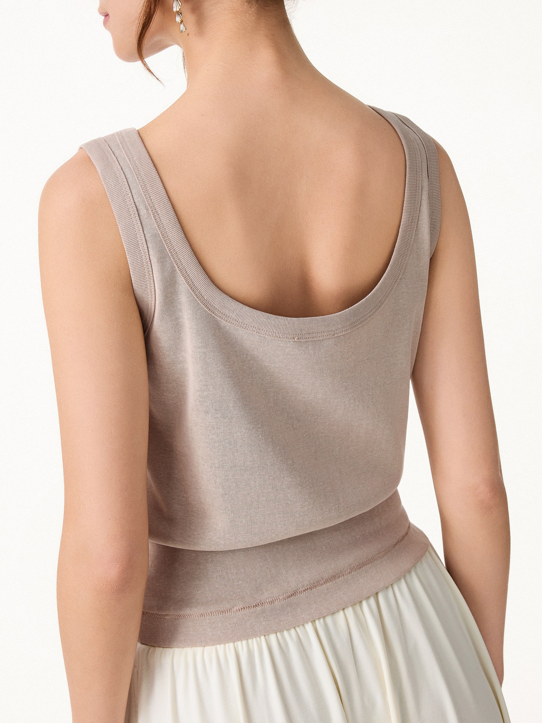 Cotton-Linen Blend Reversible Boatneck Low Back Top - Image 7