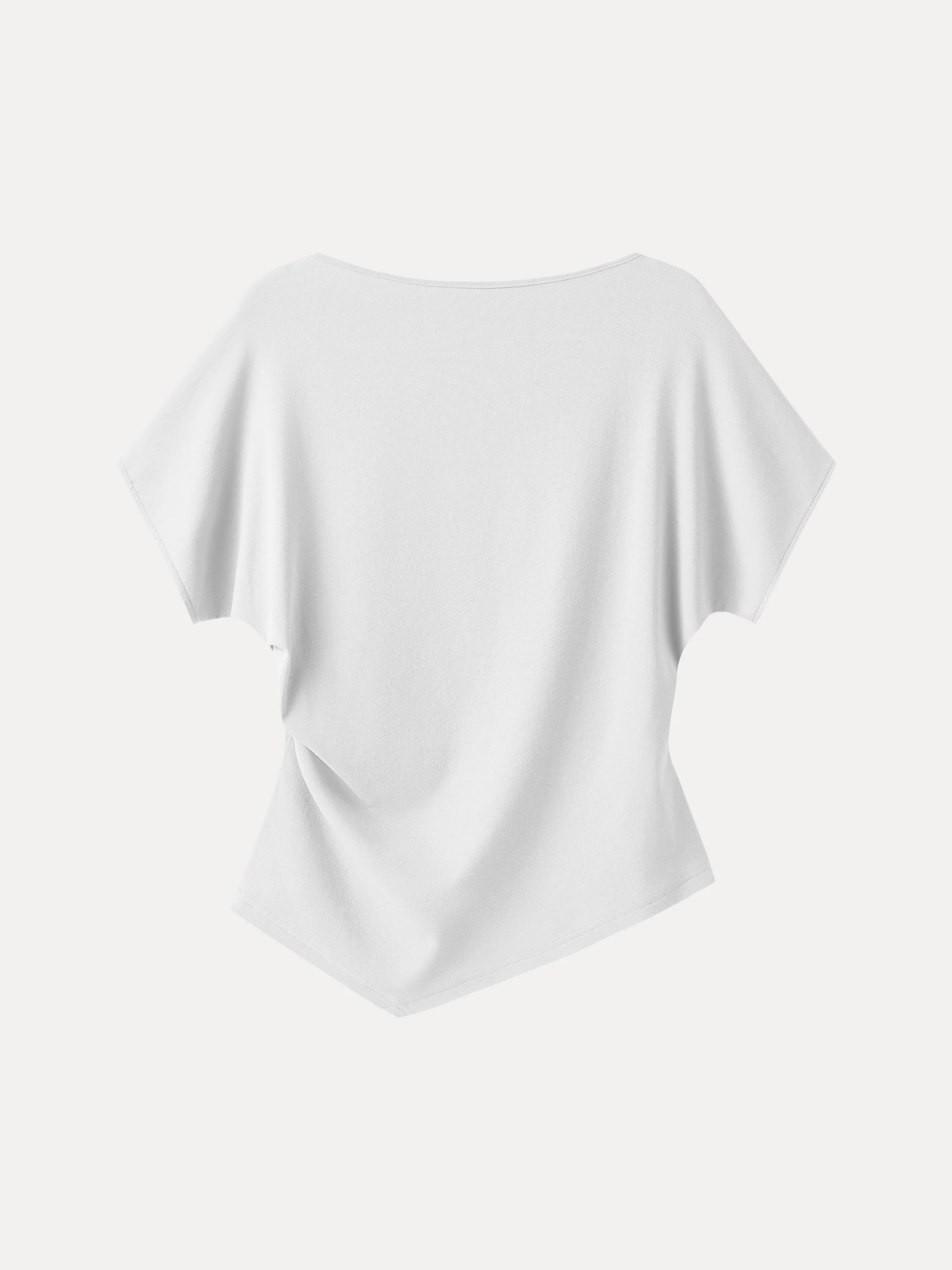 Cotton Lyocell Boatneck Angled Summer Tee - Image 12