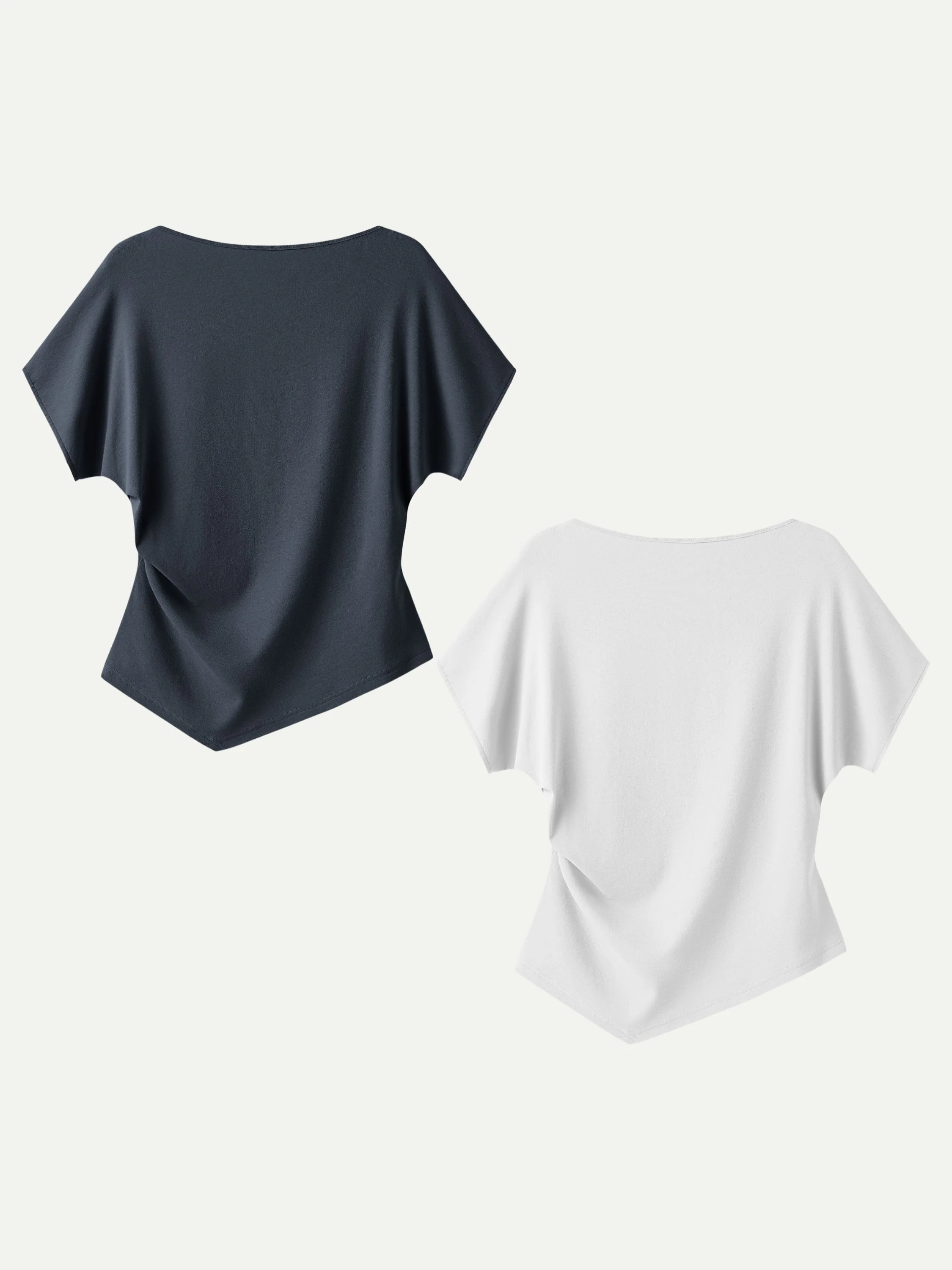Cotton Lyocell Boatneck Angled Summer Tee - Image 21