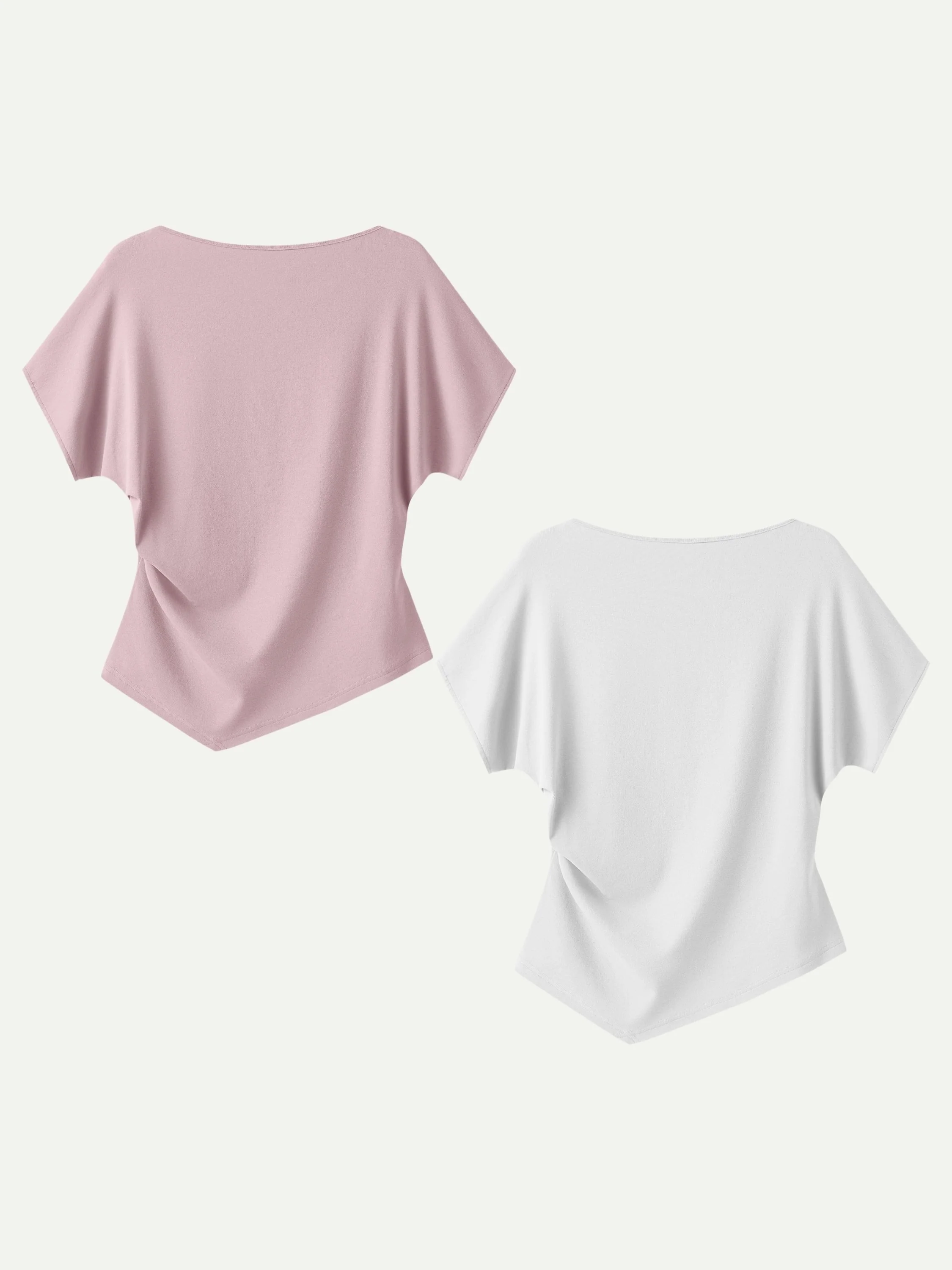 Cotton Lyocell Boatneck Angled Summer Tee - Image 22