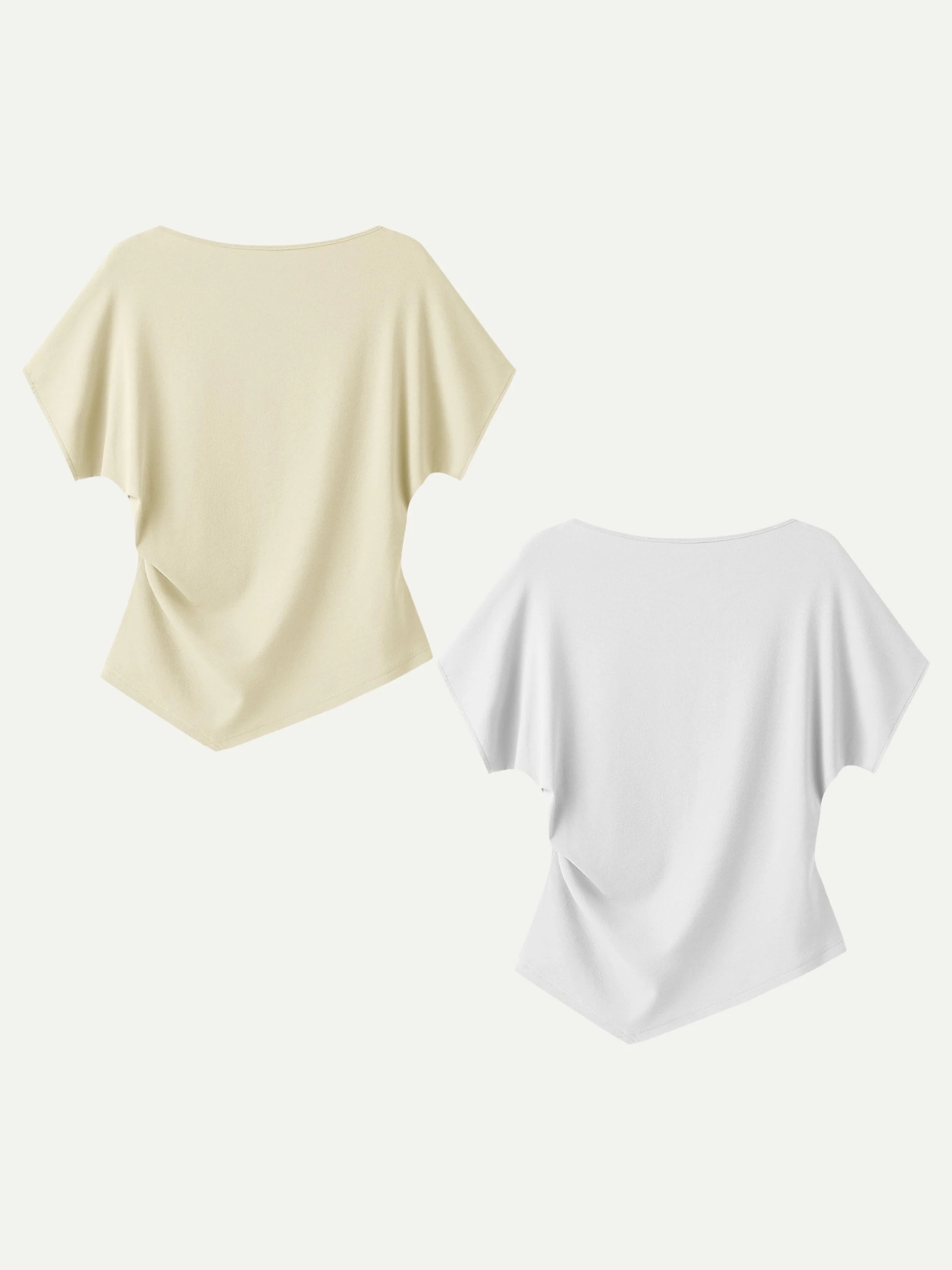 Cotton Lyocell Boatneck Angled Summer Tee - Image 23