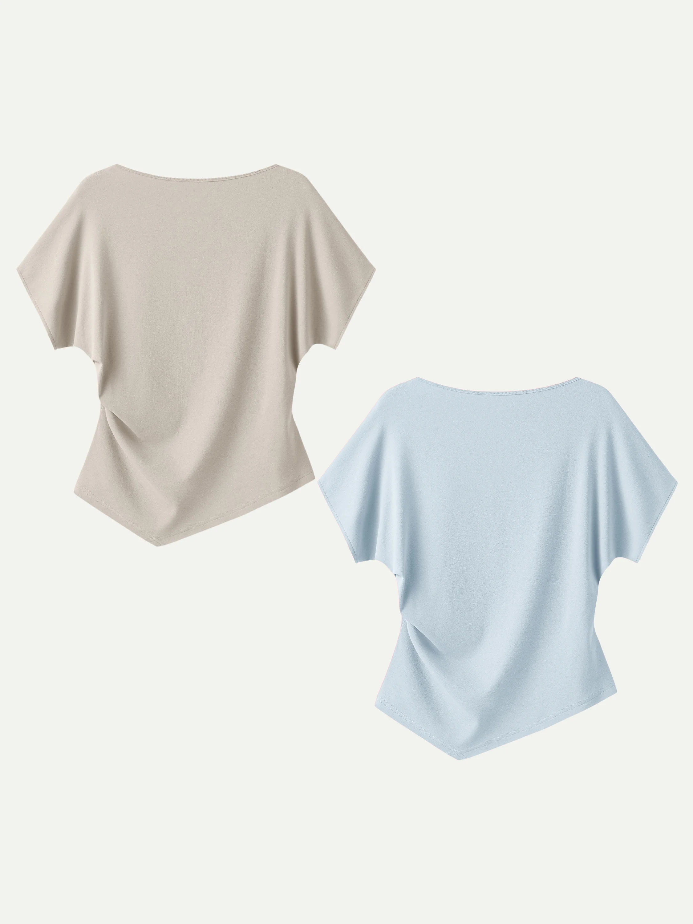 Cotton Lyocell Boatneck Angled Summer Tee - Image 24