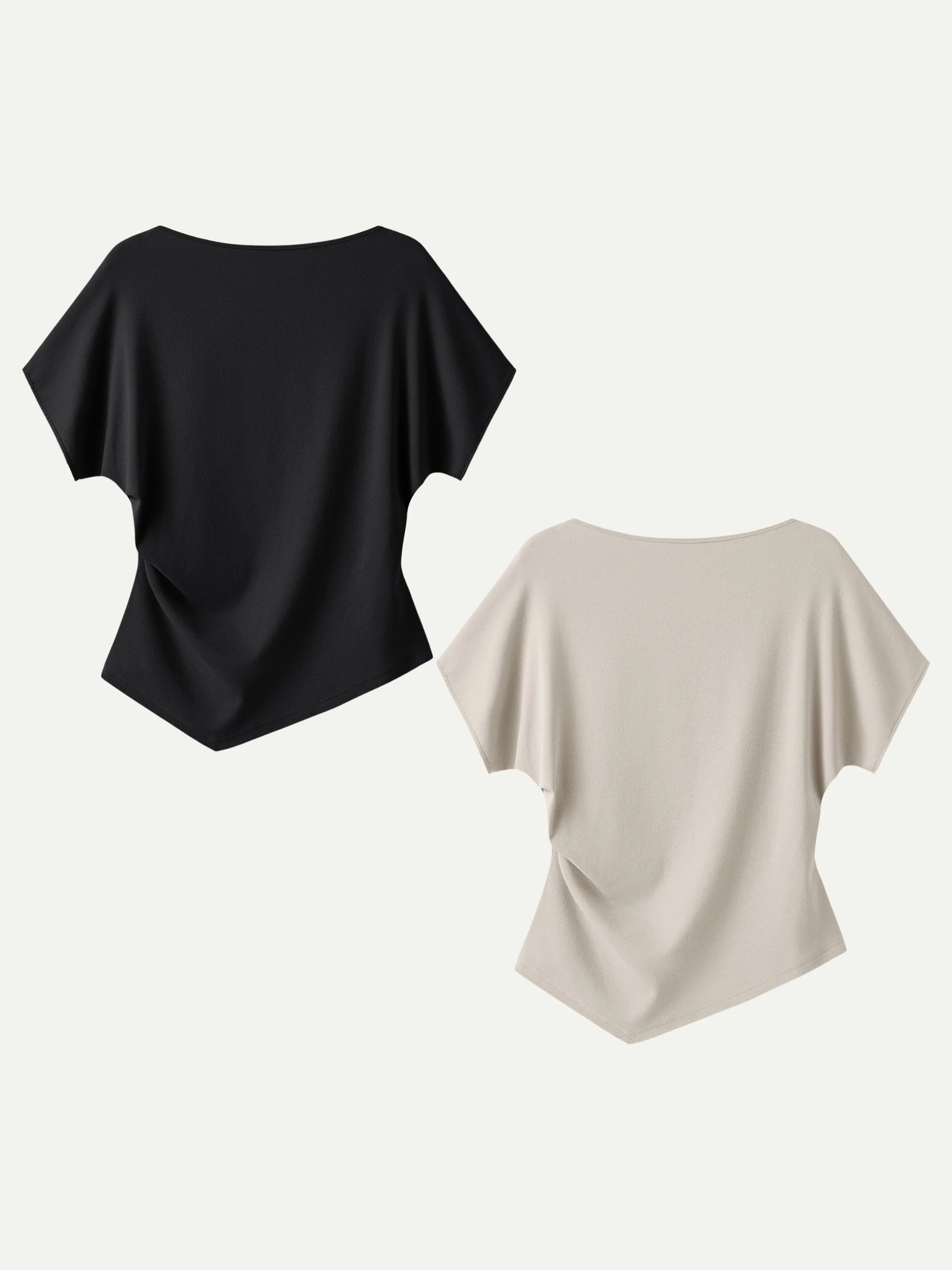 Cotton Lyocell Boatneck Angled Summer Tee - Image 25