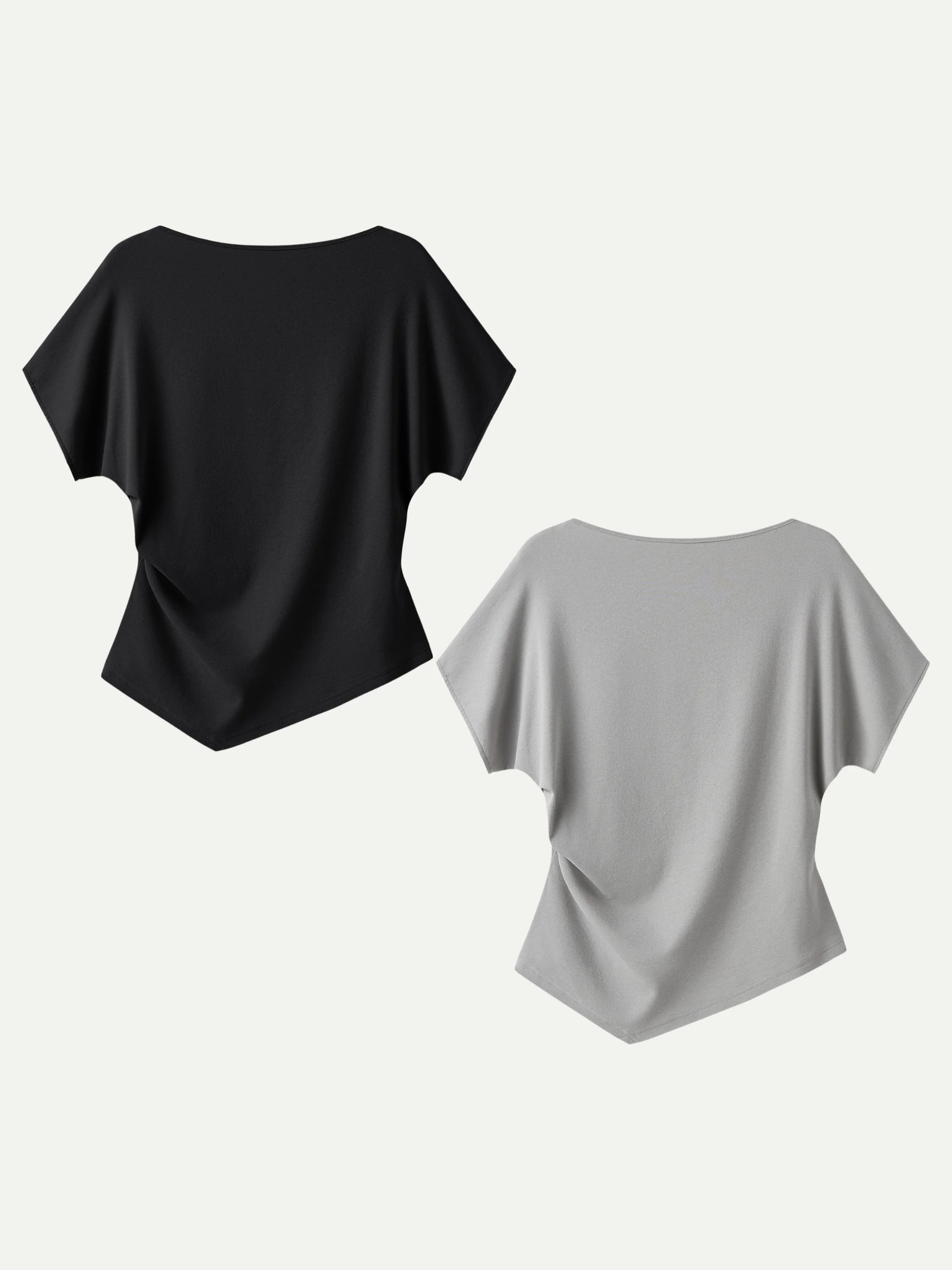 Cotton Lyocell Boatneck Angled Summer Tee - Image 26