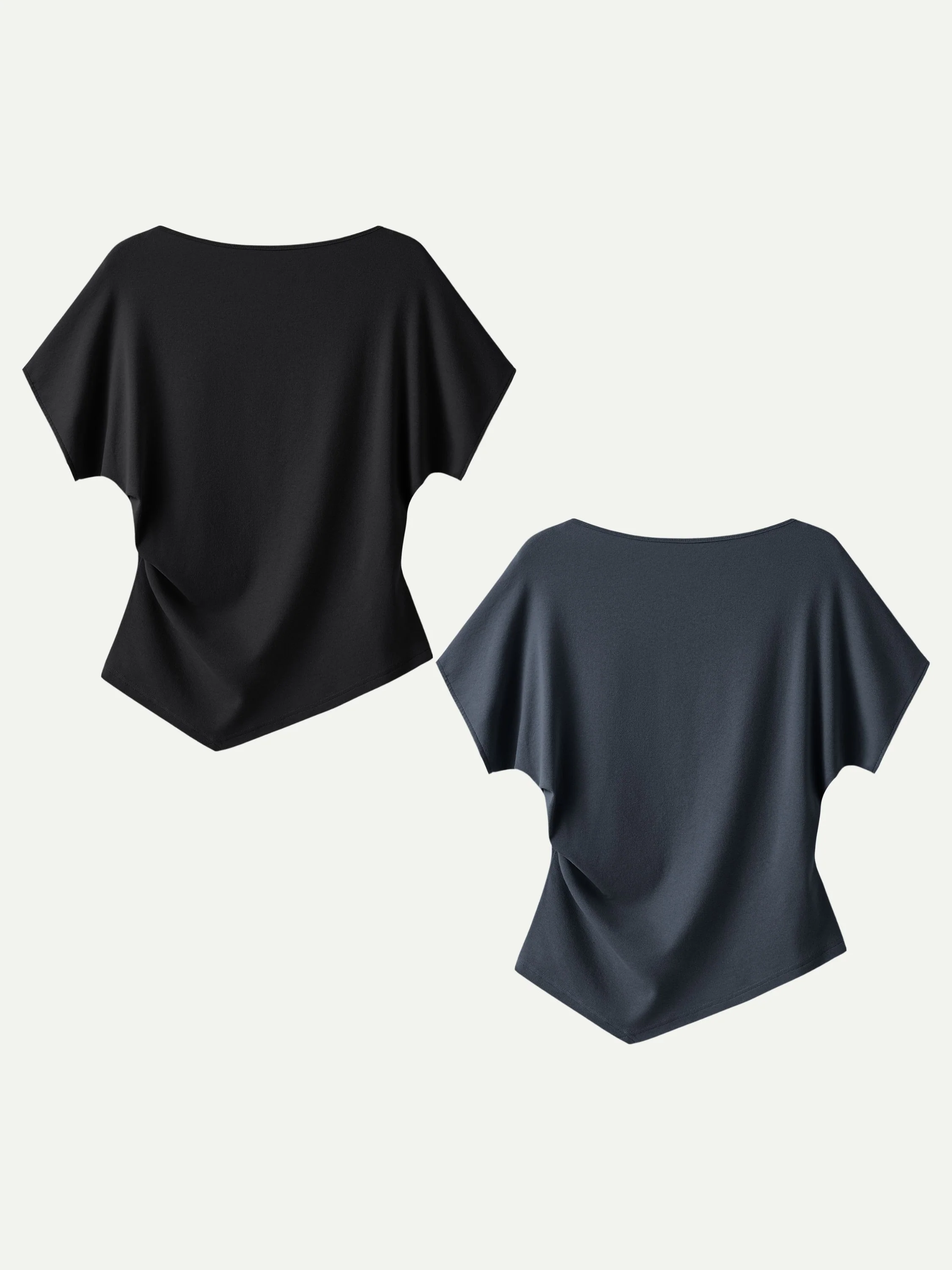 Cotton Lyocell Boatneck Angled Summer Tee - Image 27