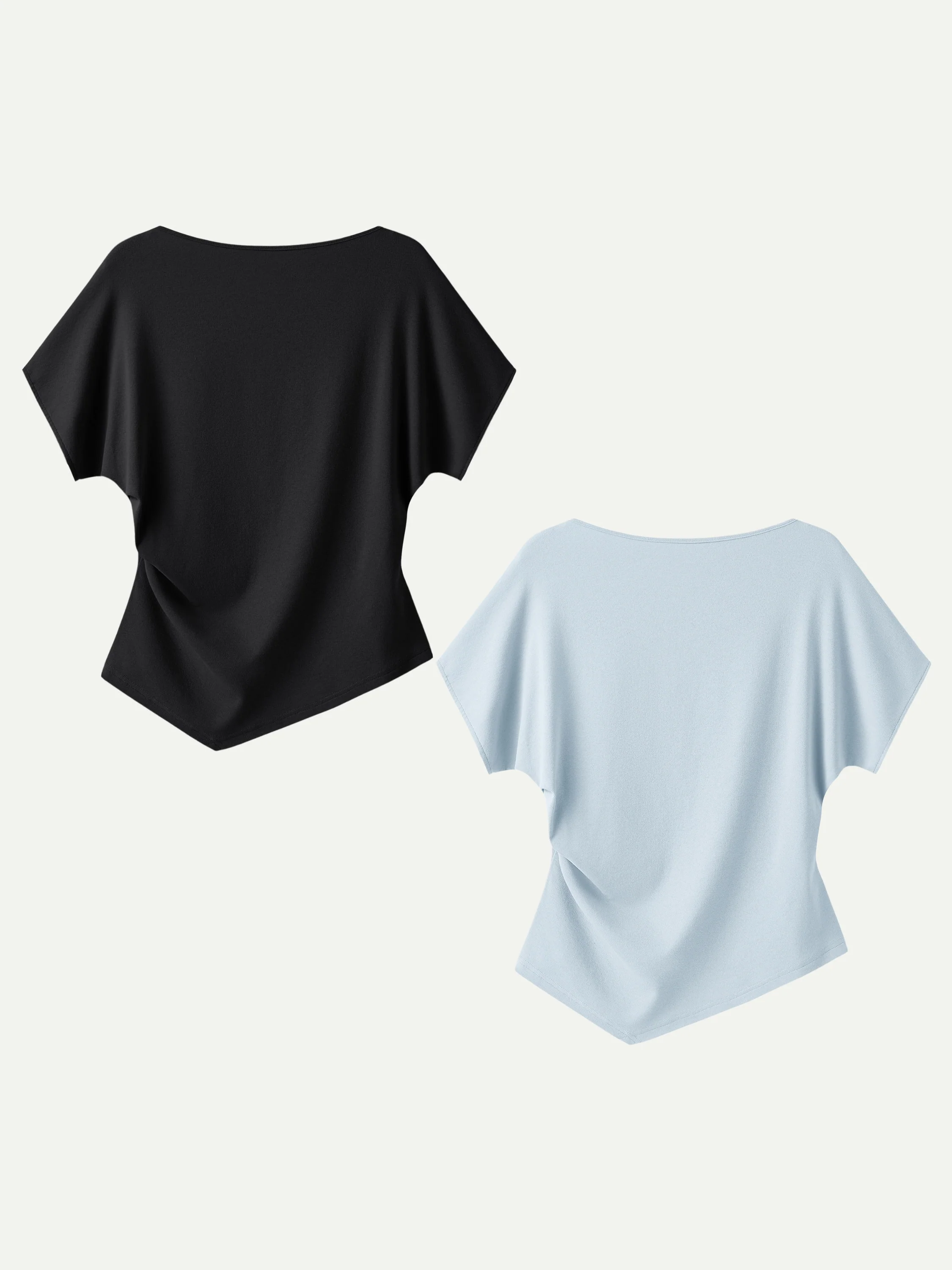 Cotton Lyocell Boatneck Angled Summer Tee - Image 28