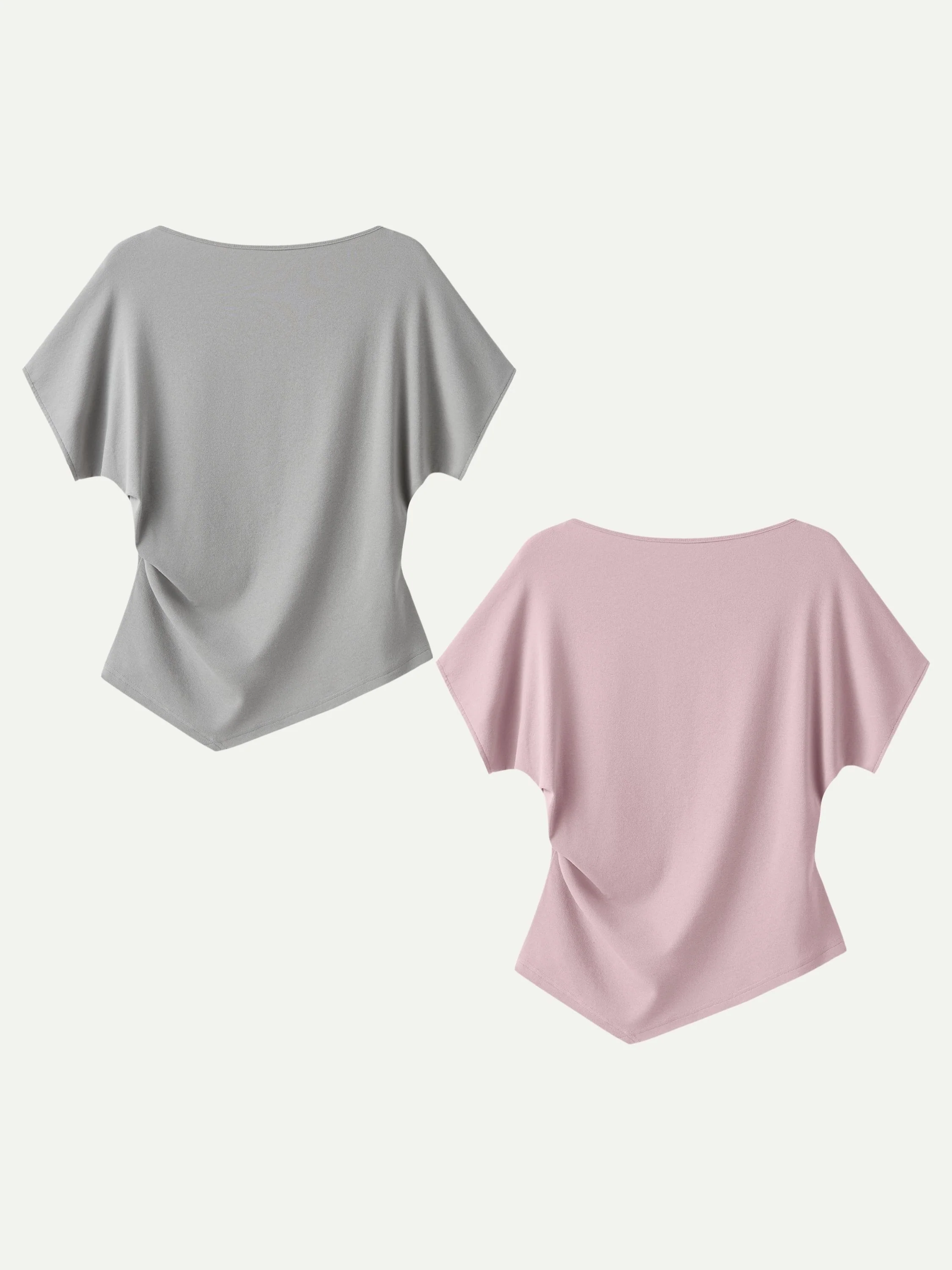 Cotton Lyocell Boatneck Angled Summer Tee - Image 29