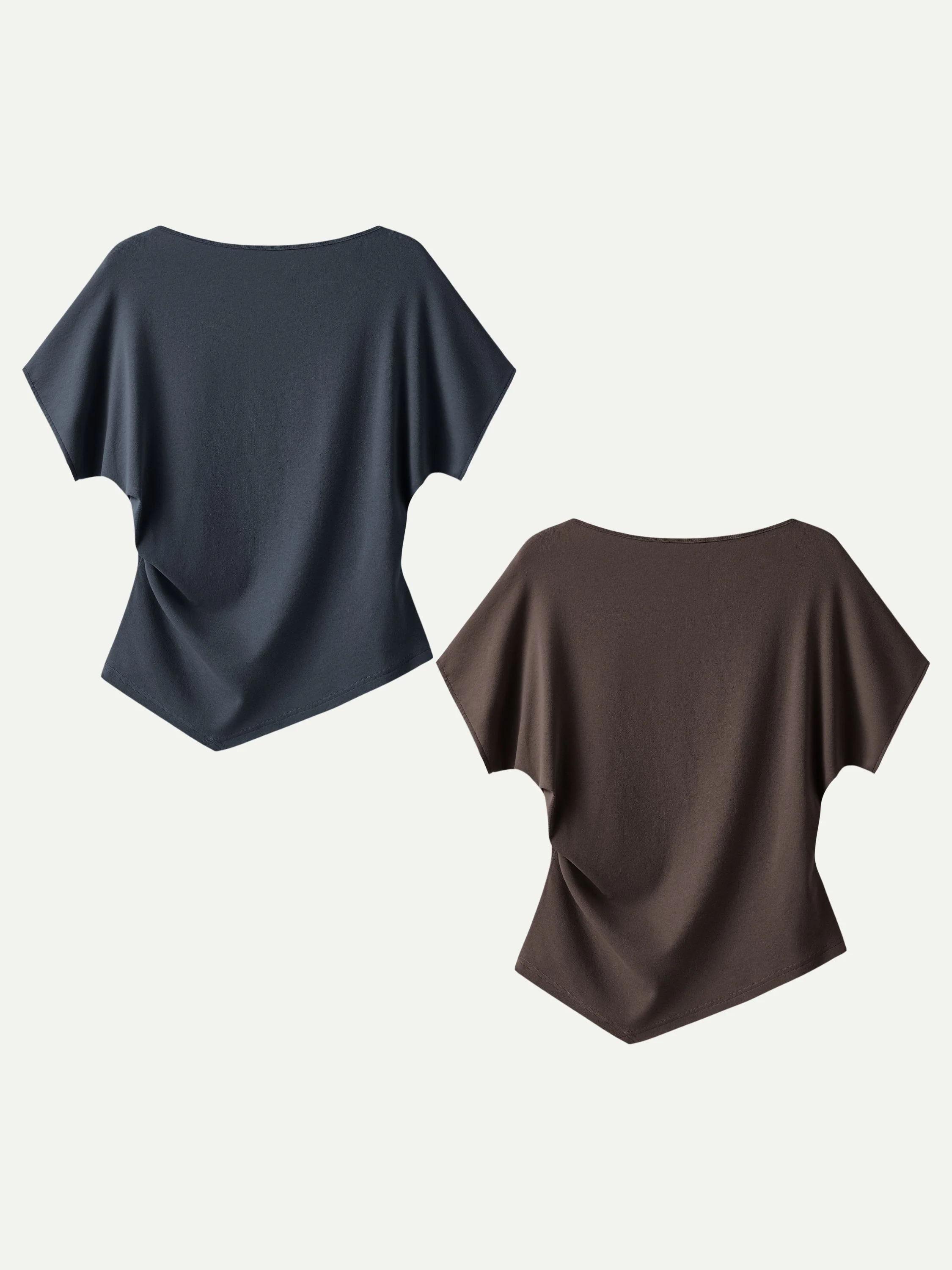 Cotton Lyocell Boatneck Angled Summer Tee - Image 30