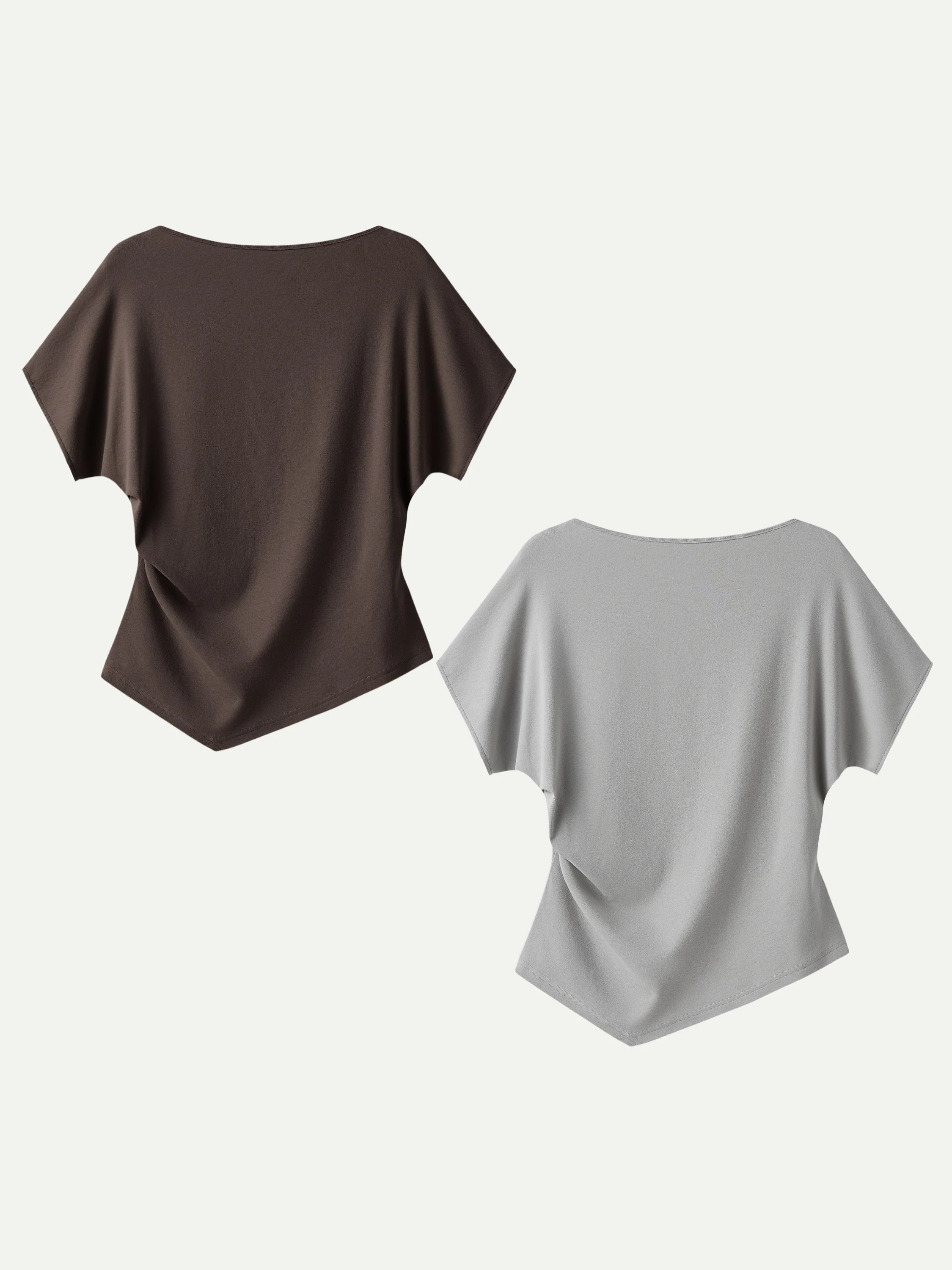 Cotton Lyocell Boatneck Angled Summer Tee - Image 31