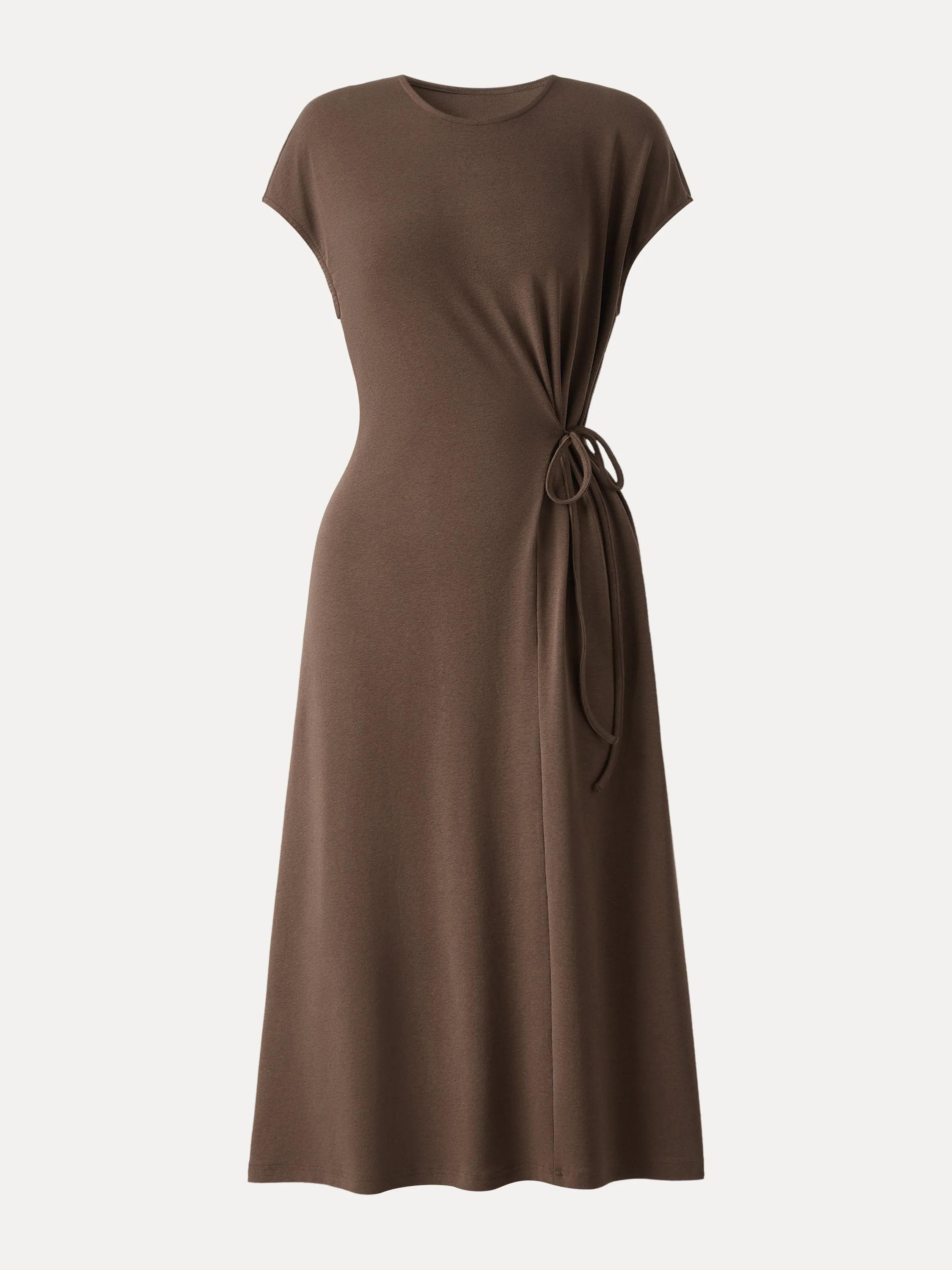 Cotton Lyocell Easy Airy Midi Dress with Self-Tie - Image 8