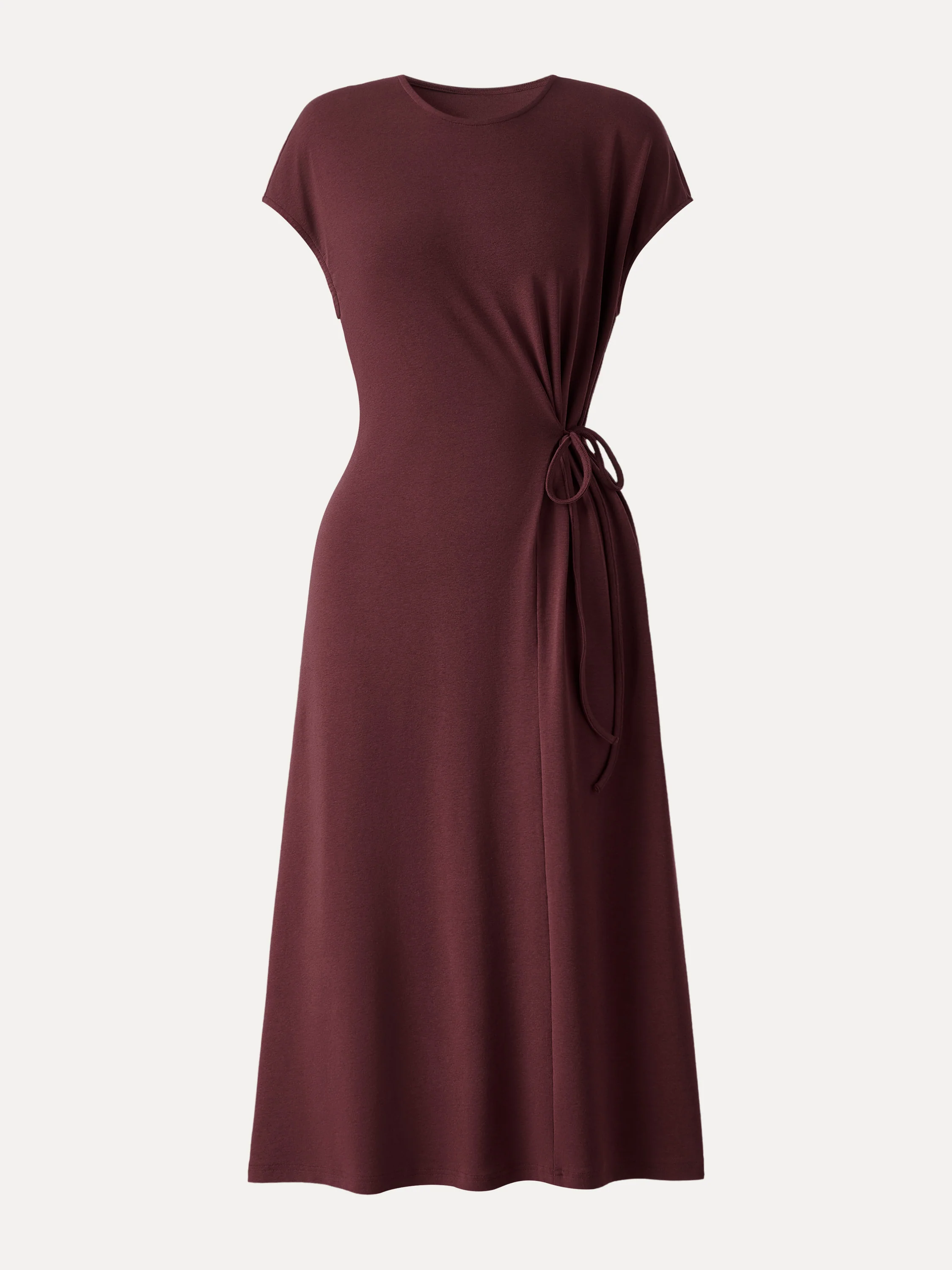 Cotton Lyocell Easy Airy Midi Dress with Self-Tie - Image 9
