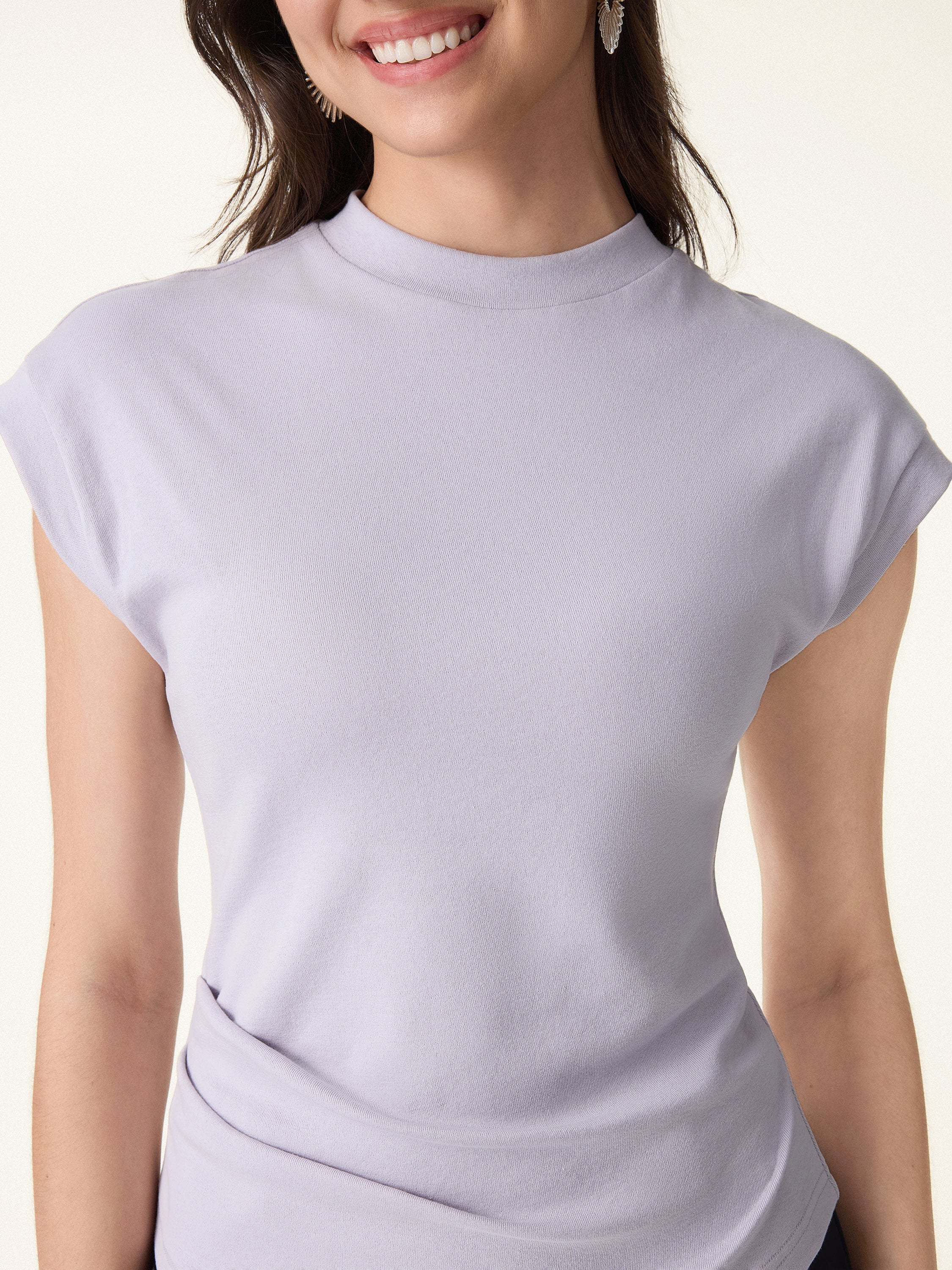 Cotton Lyocell Elevated Crew Neck Everyday Tee - Image 2