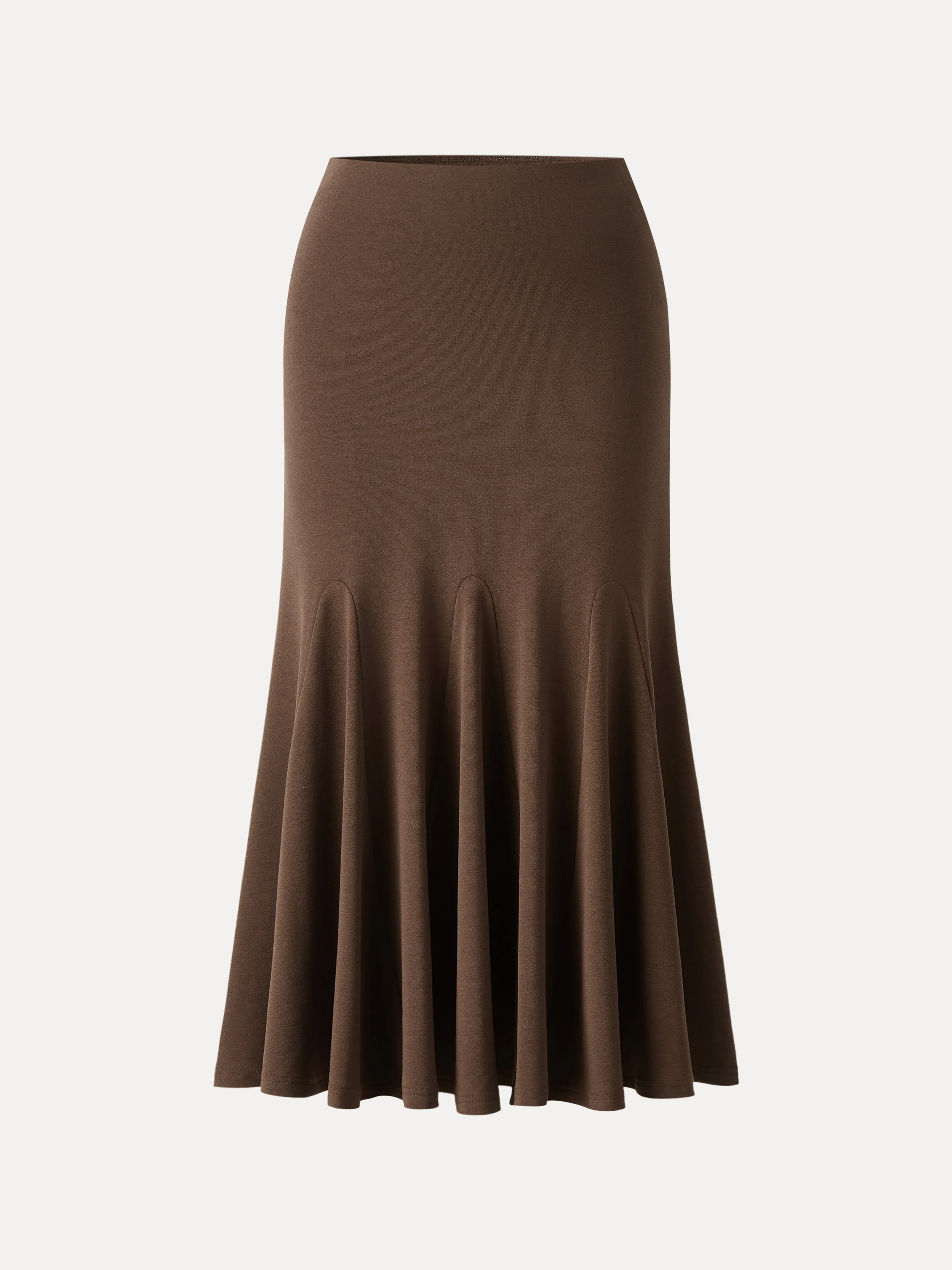 Cotton Lyocell Flowy Flared Midi Skirt - Image 10