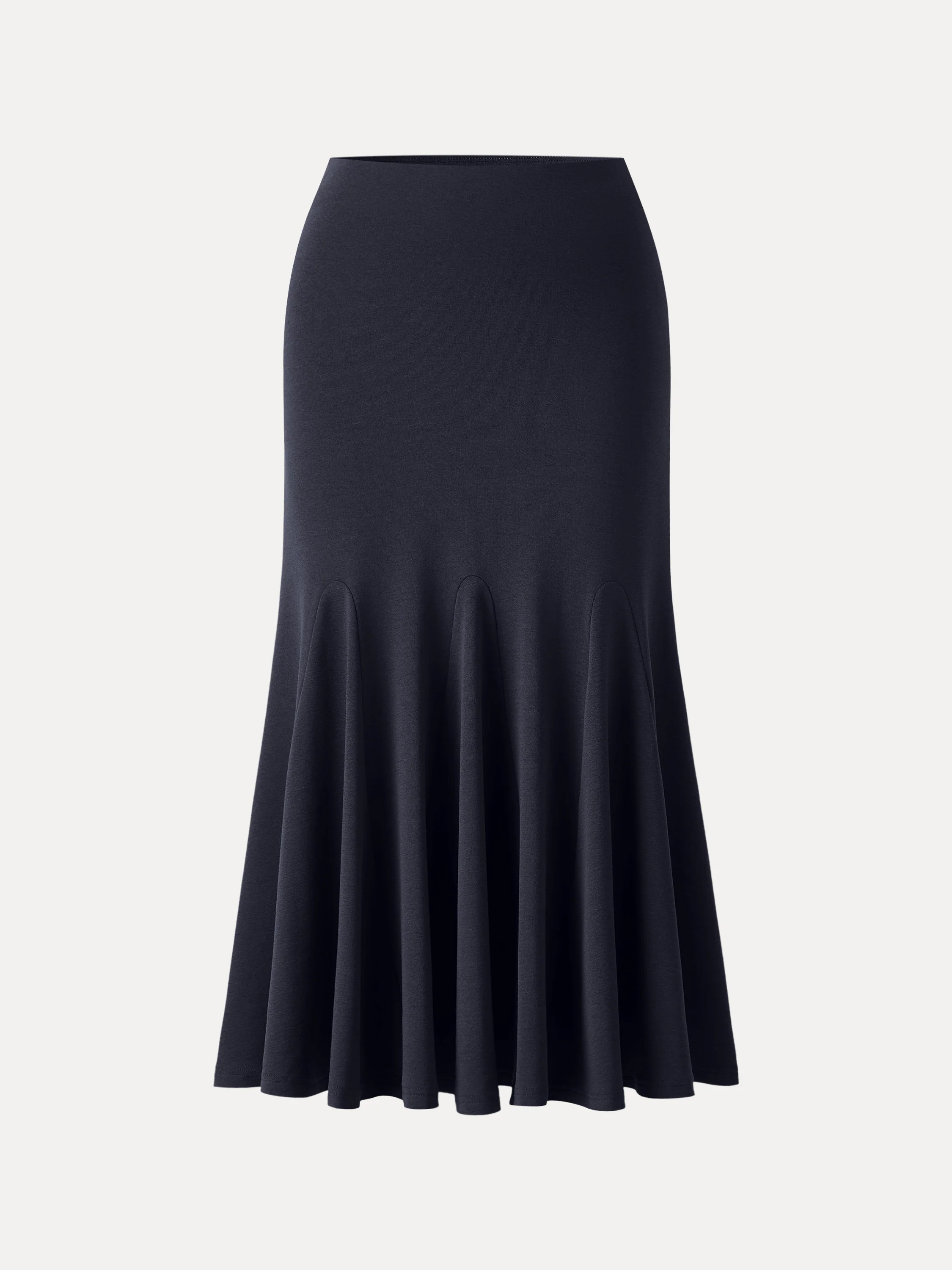 Cotton Lyocell Flowy Flared Midi Skirt - Image 11