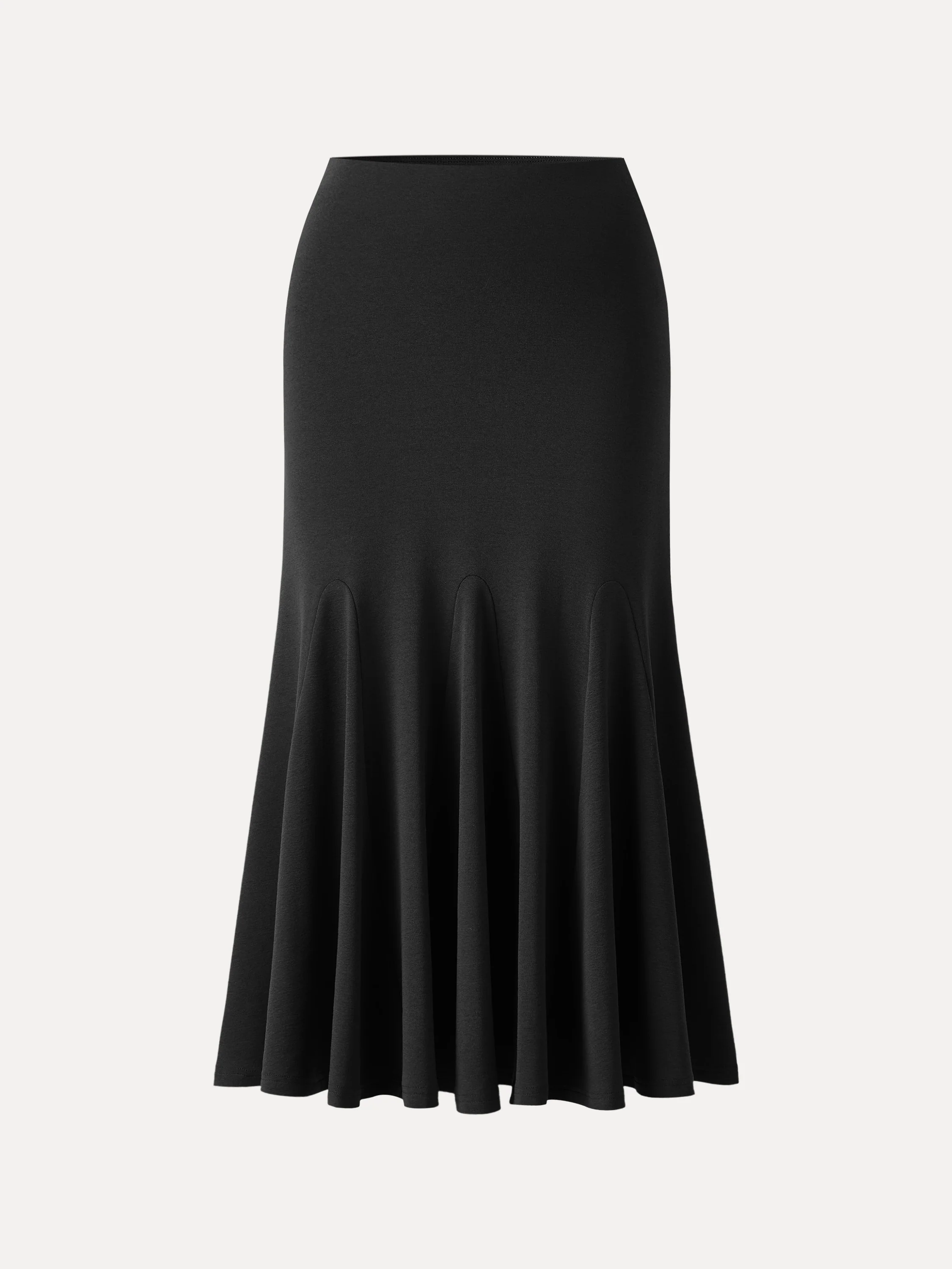 Cotton Lyocell Flowy Flared Midi Skirt - Image 12