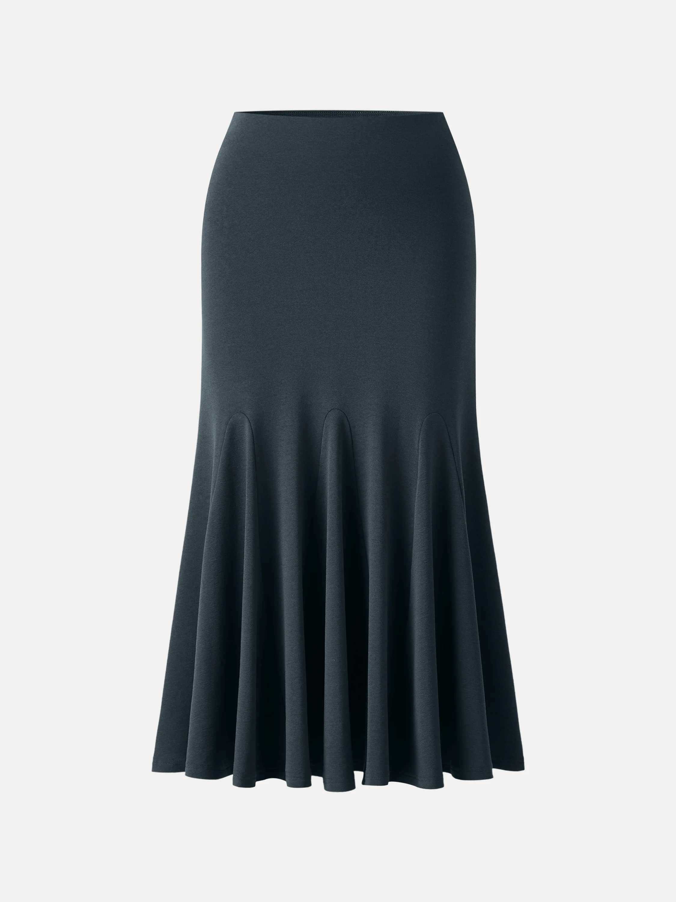 Cotton Lyocell Flowy Flared Midi Skirt - Image 2