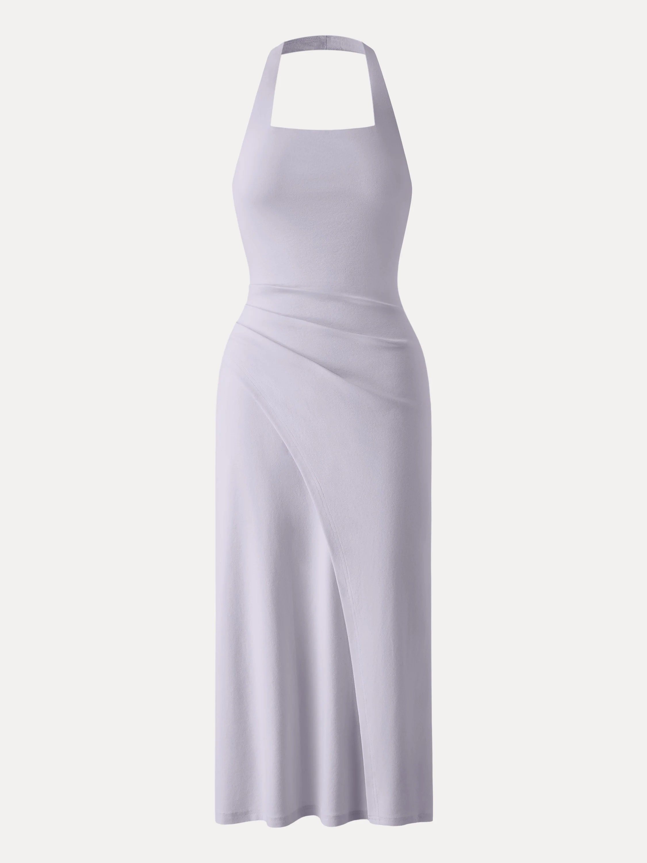 Cotton Lyocell Halter Square Neck Tucked Maxi Dress - Image 13