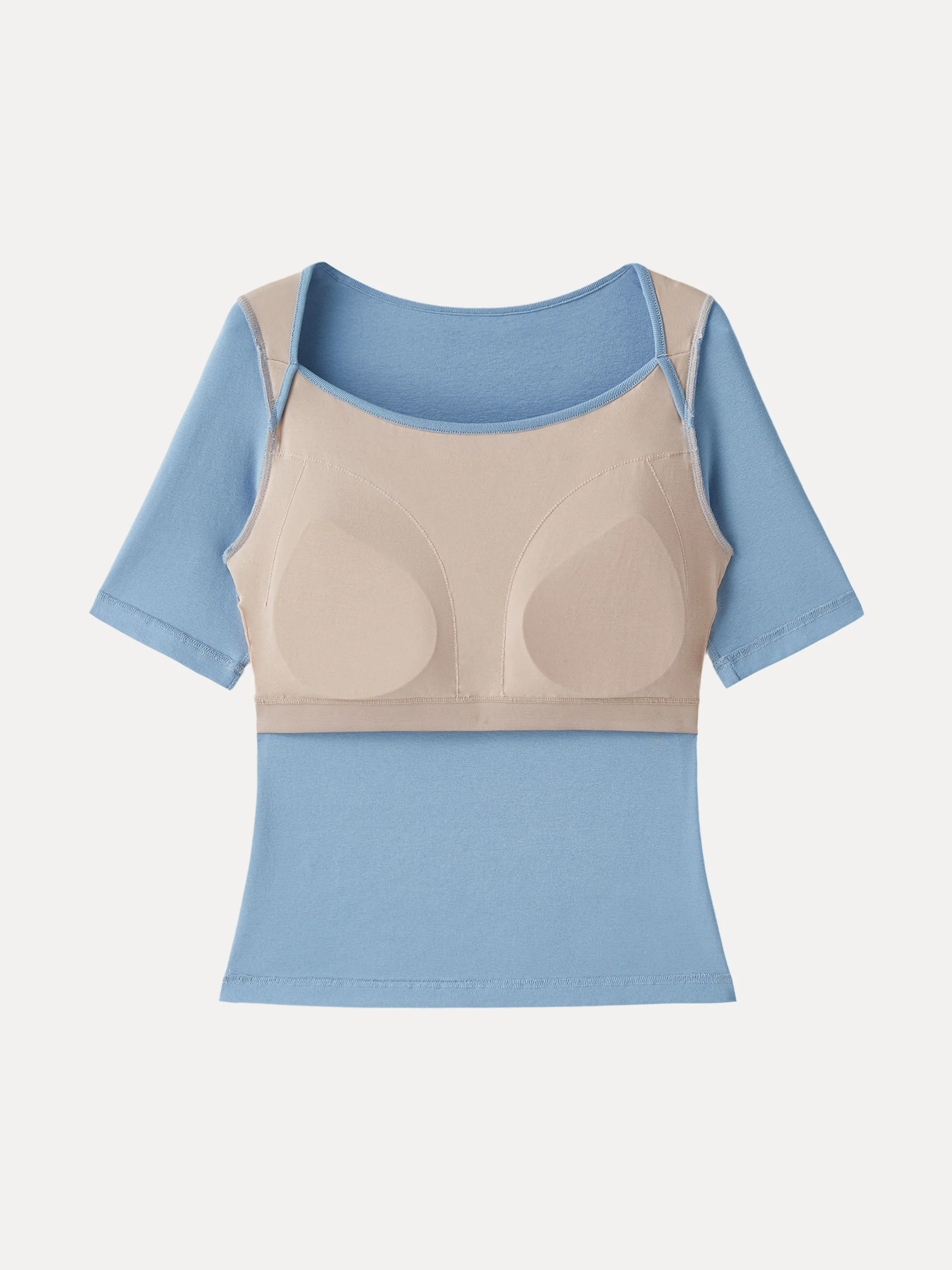 Cotton Lyocell Scoop Neck Short Sleeve Bra Top - Image 7