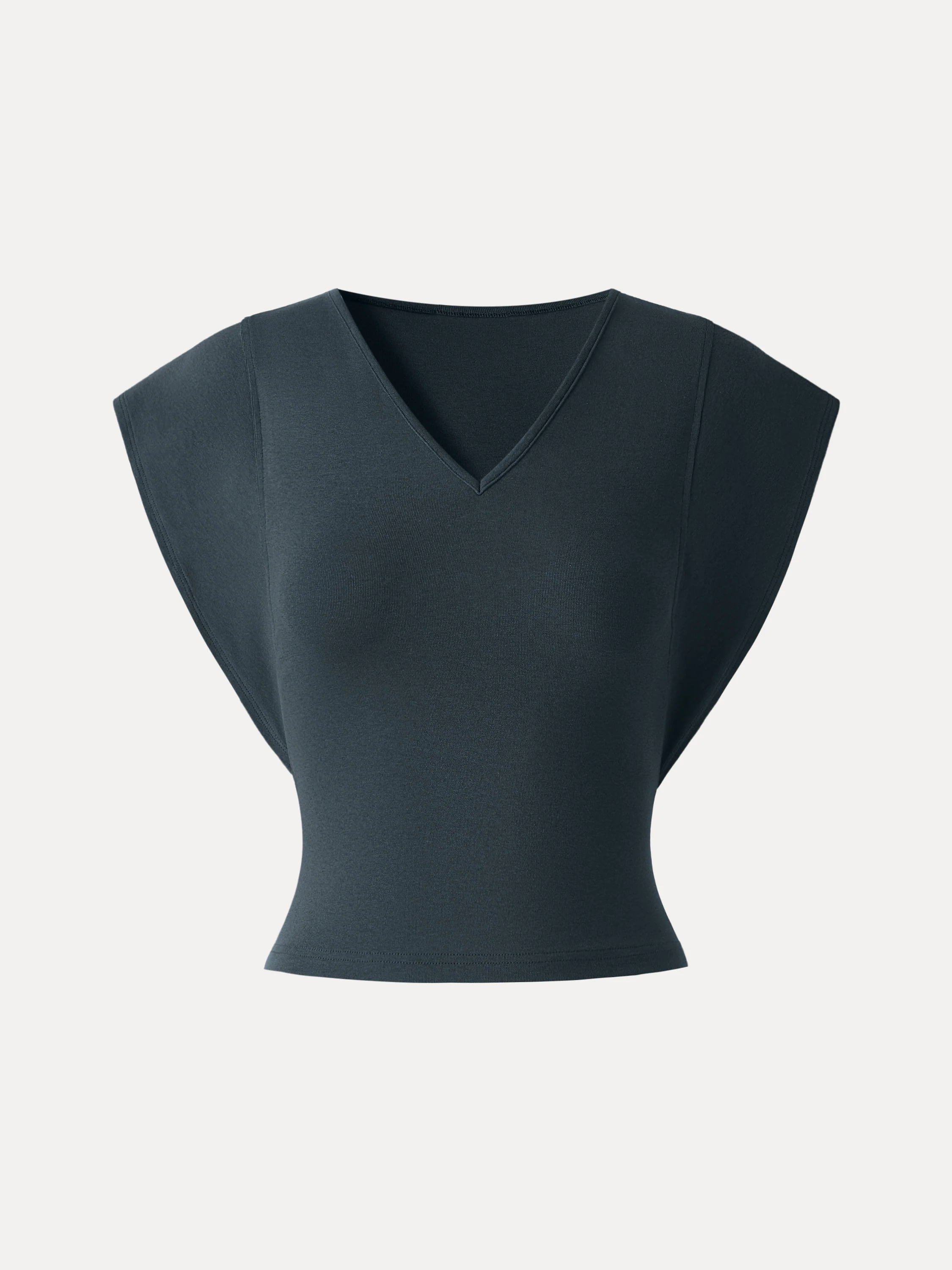 Cotton Lyocell V-Neck Summer Tee - Image 2