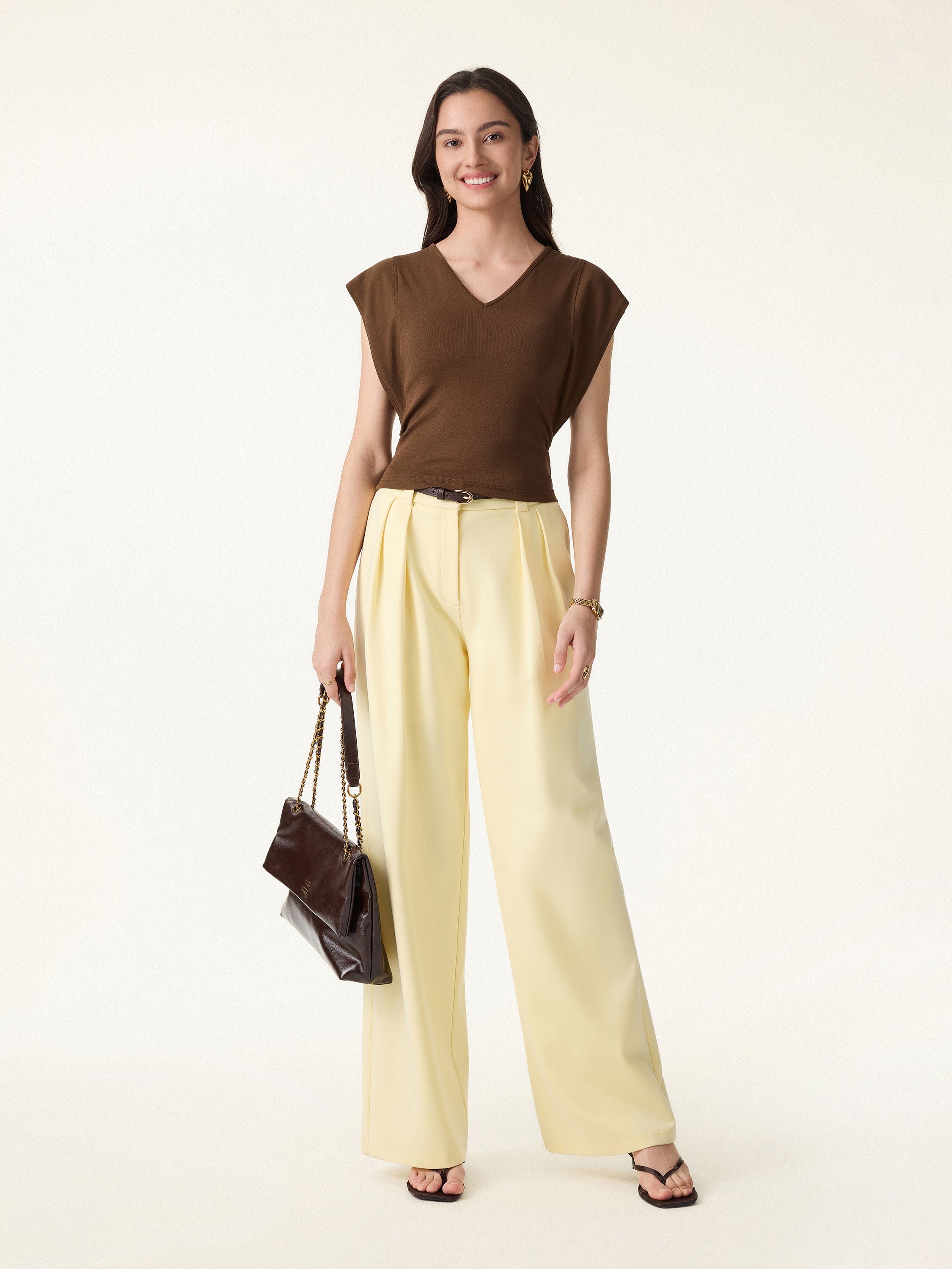 Cotton Lyocell V-Neck Summer Tee - Image 5