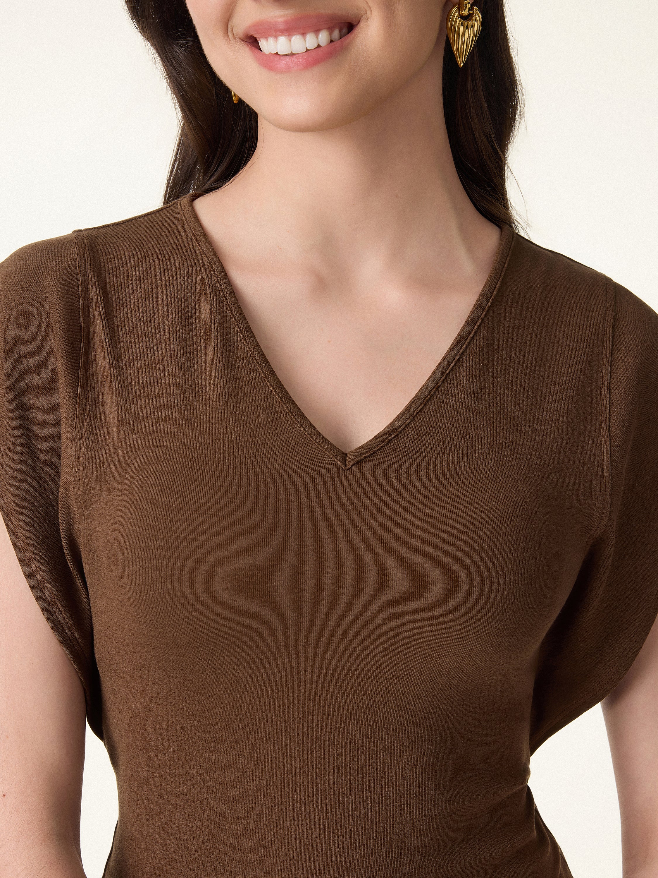 Cotton Lyocell V-Neck Summer Tee - Image 7