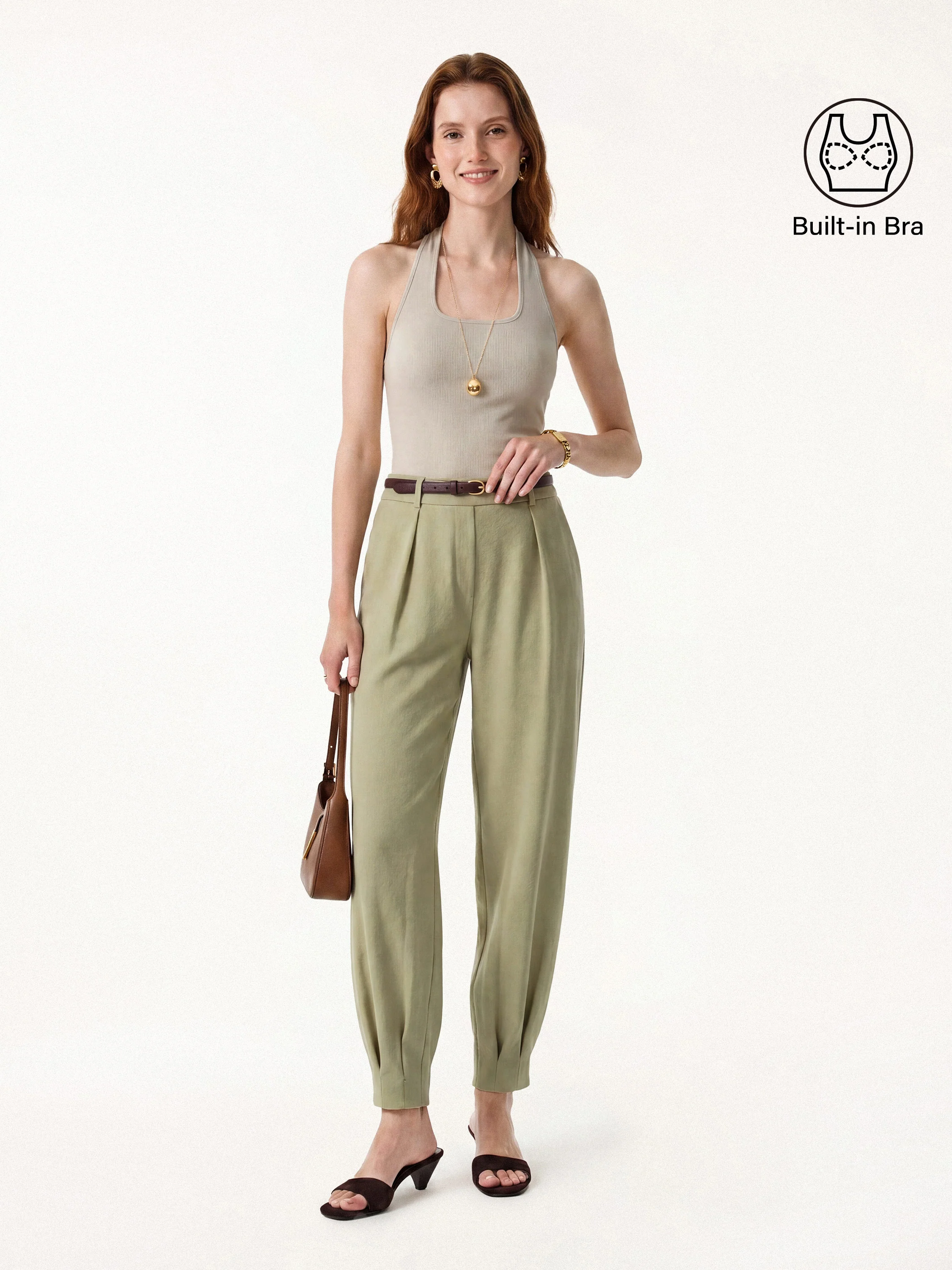 Cotton Square Halter Neck Bra Tank - Image 13