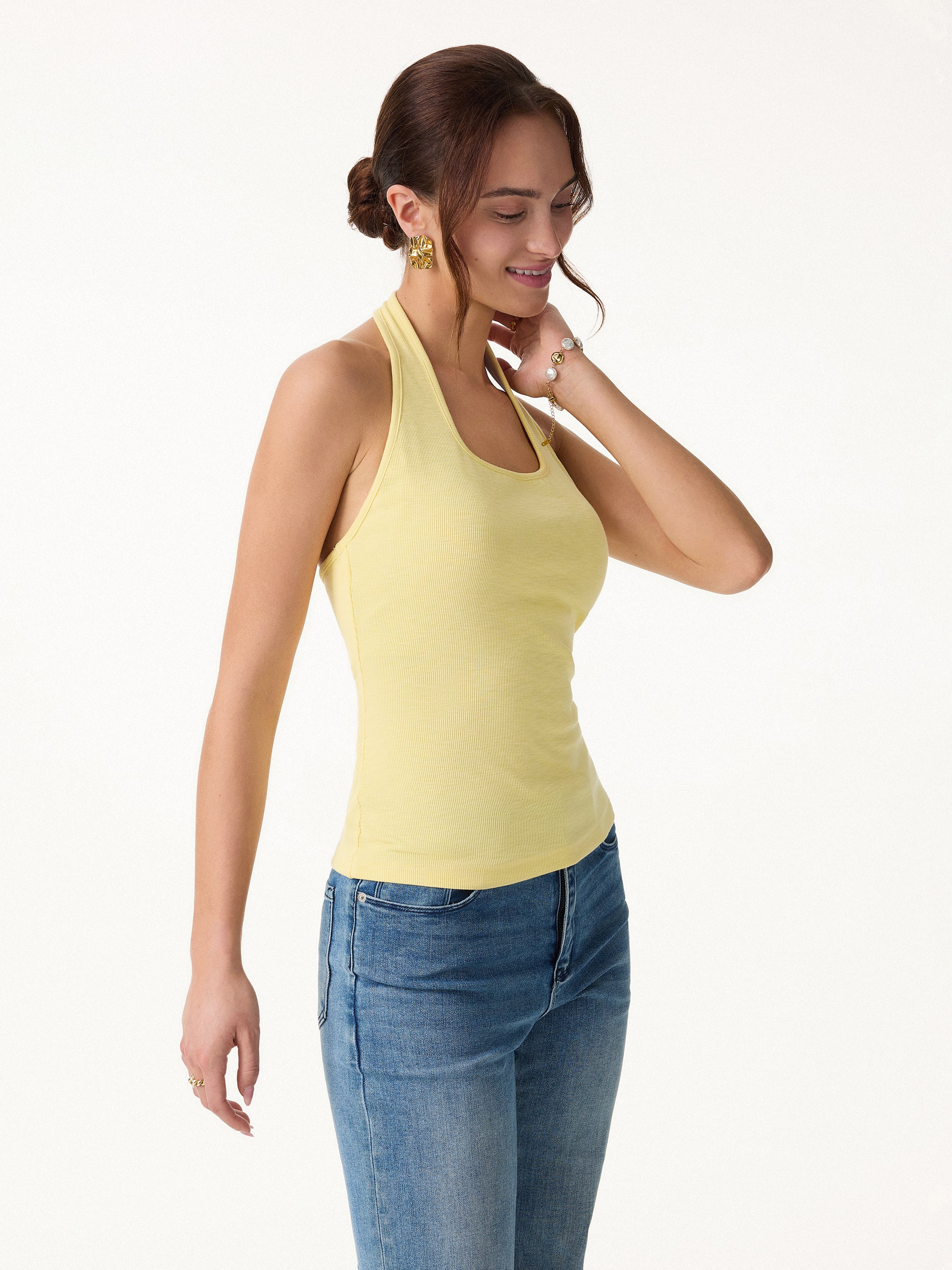 Cotton Square Halter Neck Bra Tank - Image 8