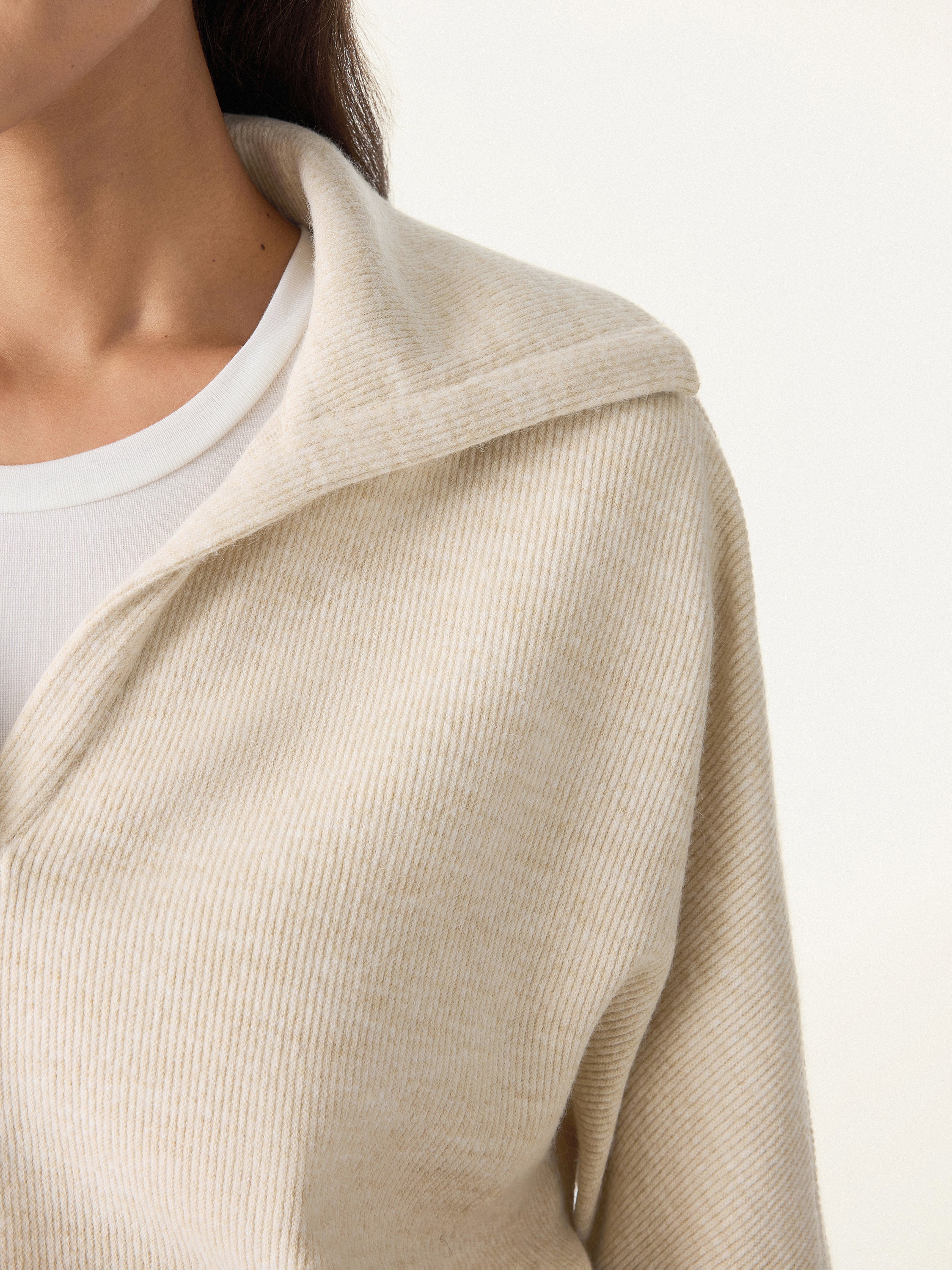 Cozy Collared V-Neck Batwing Sleeve Pullover - Image 7