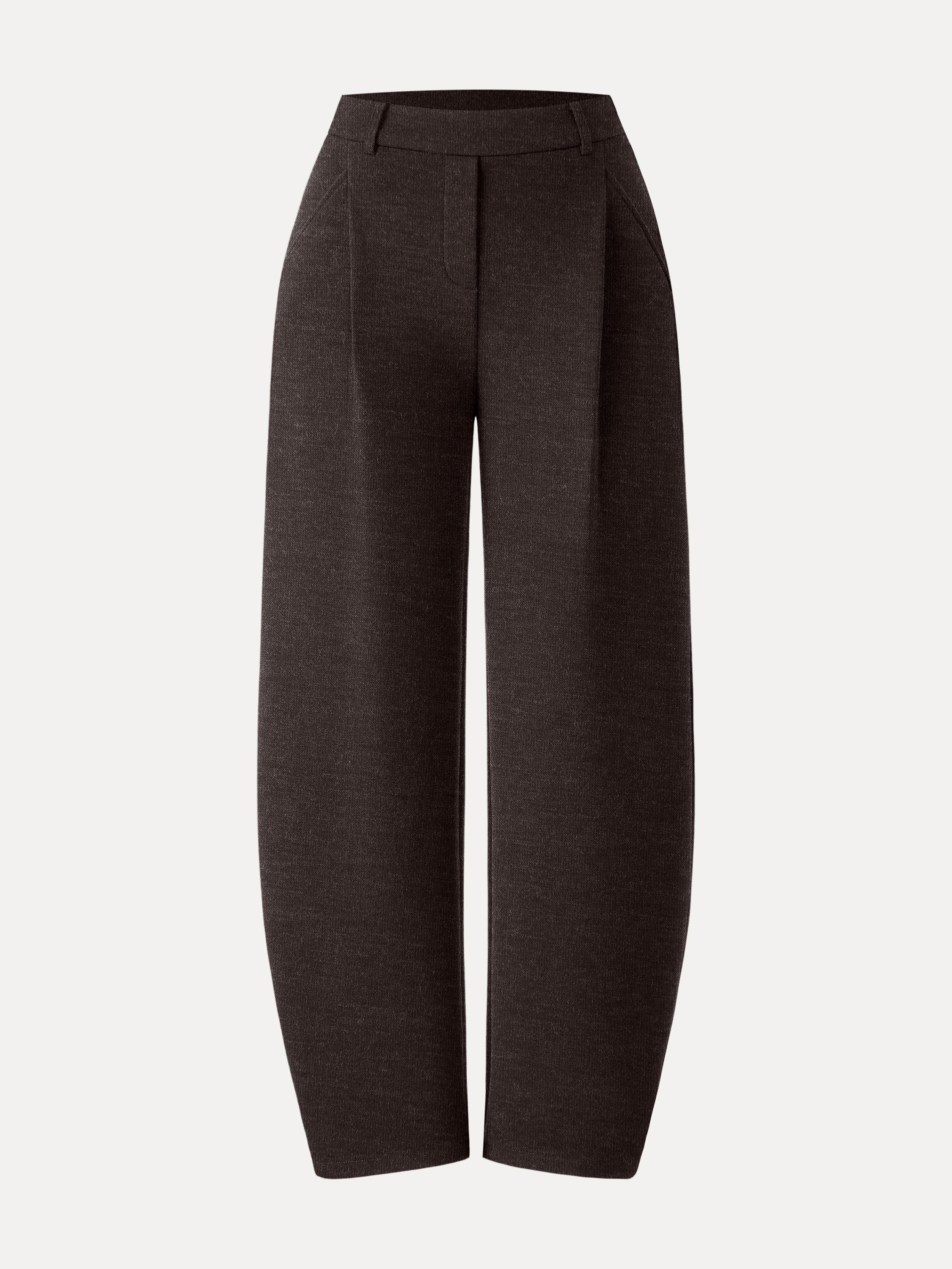 Cozy Knit Mid Rise Barrel Leg Pull-on Pants - Image 10