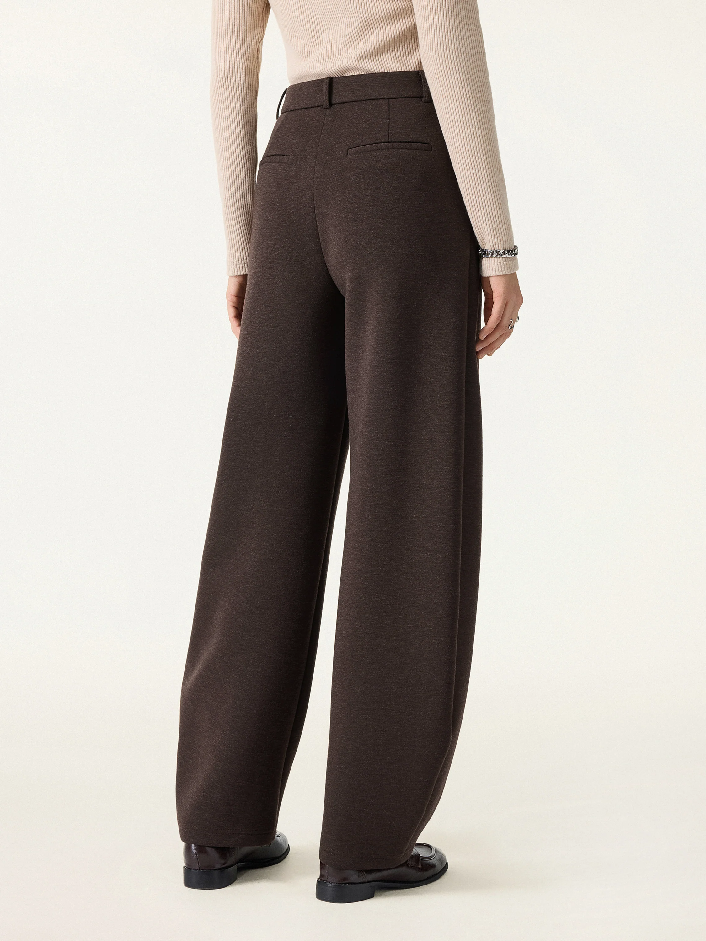 Cozy Knit Mid Rise Barrel Leg Pull-on Pants - Image 8
